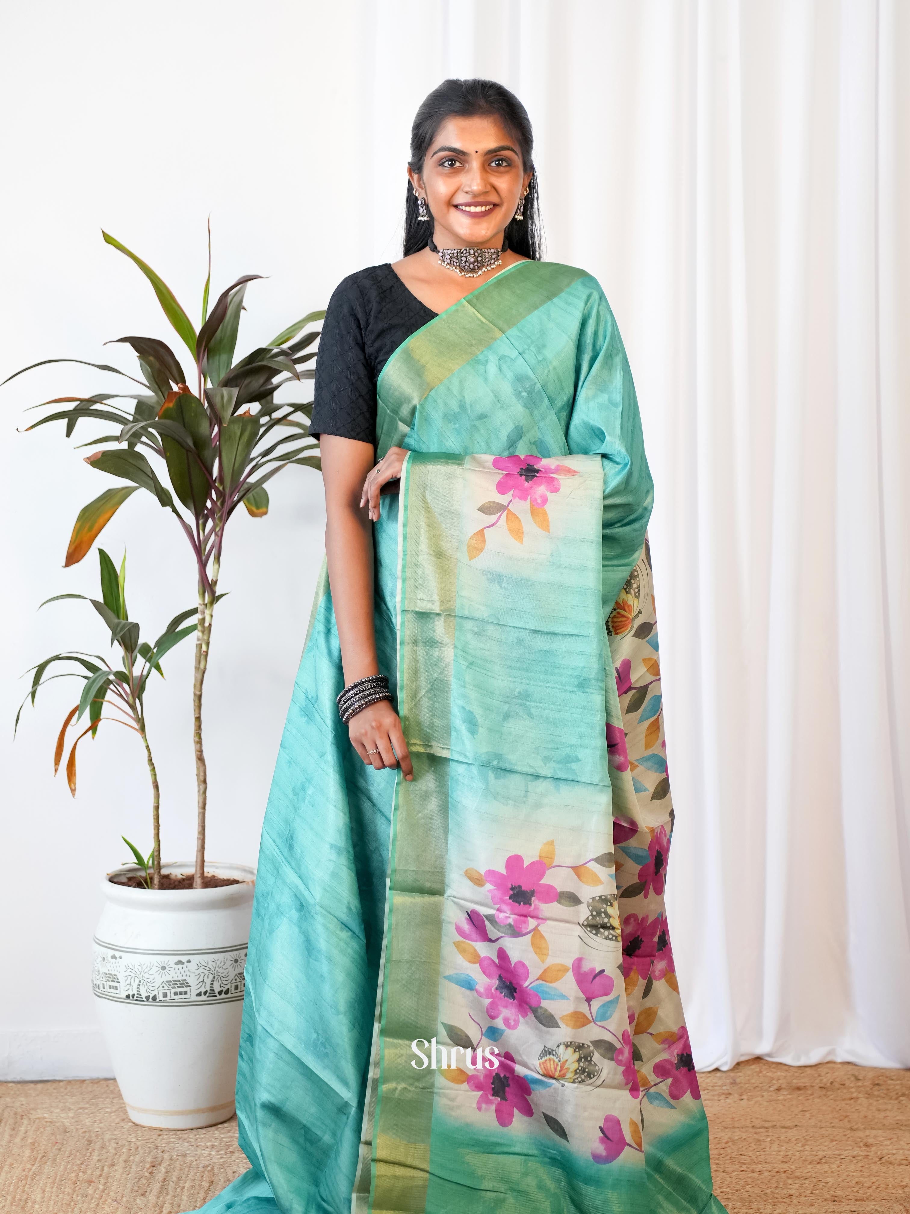 CIS06547 - Printed Tussar Saree