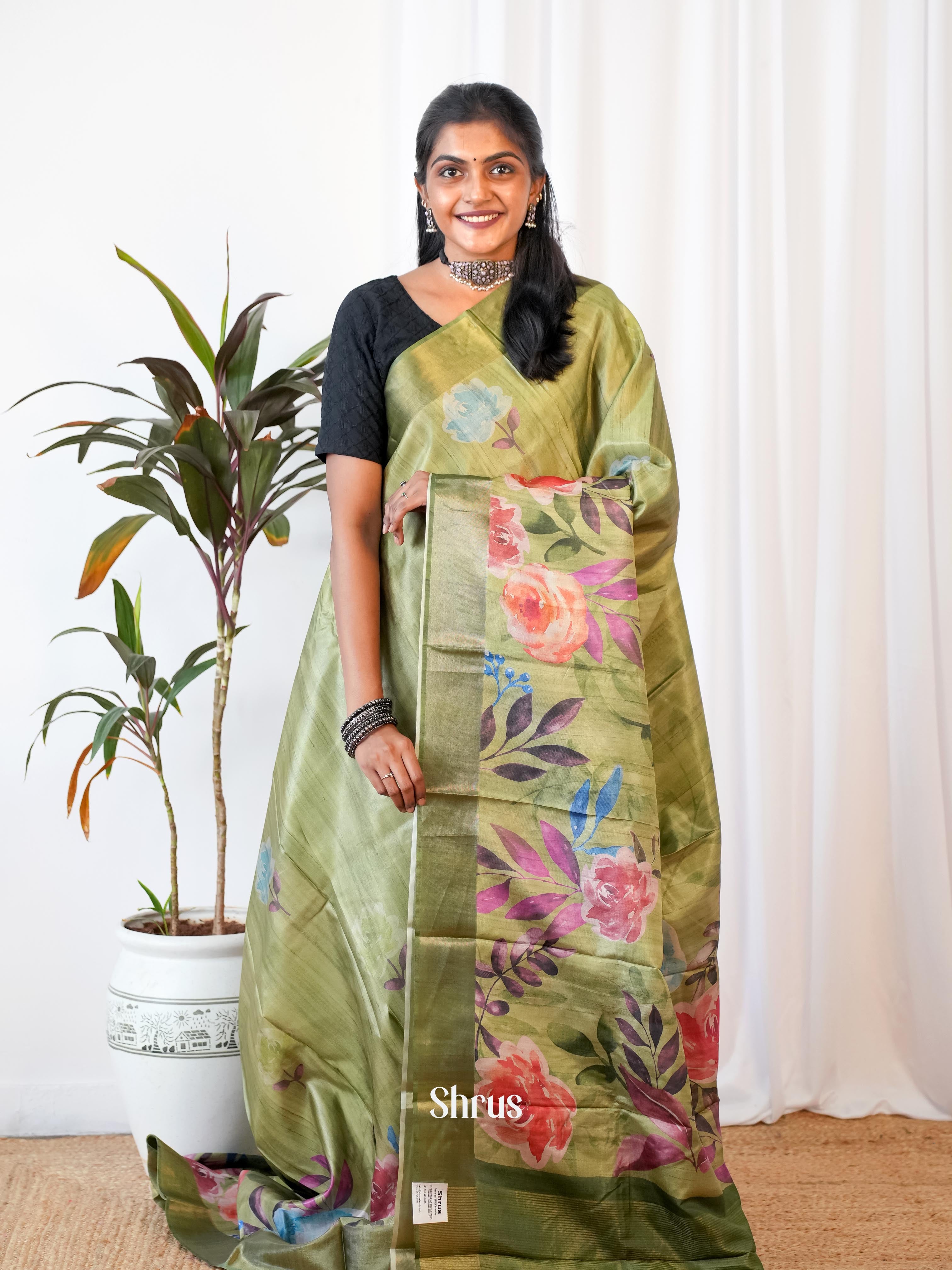 CIS06553 - Printed Tussar Saree