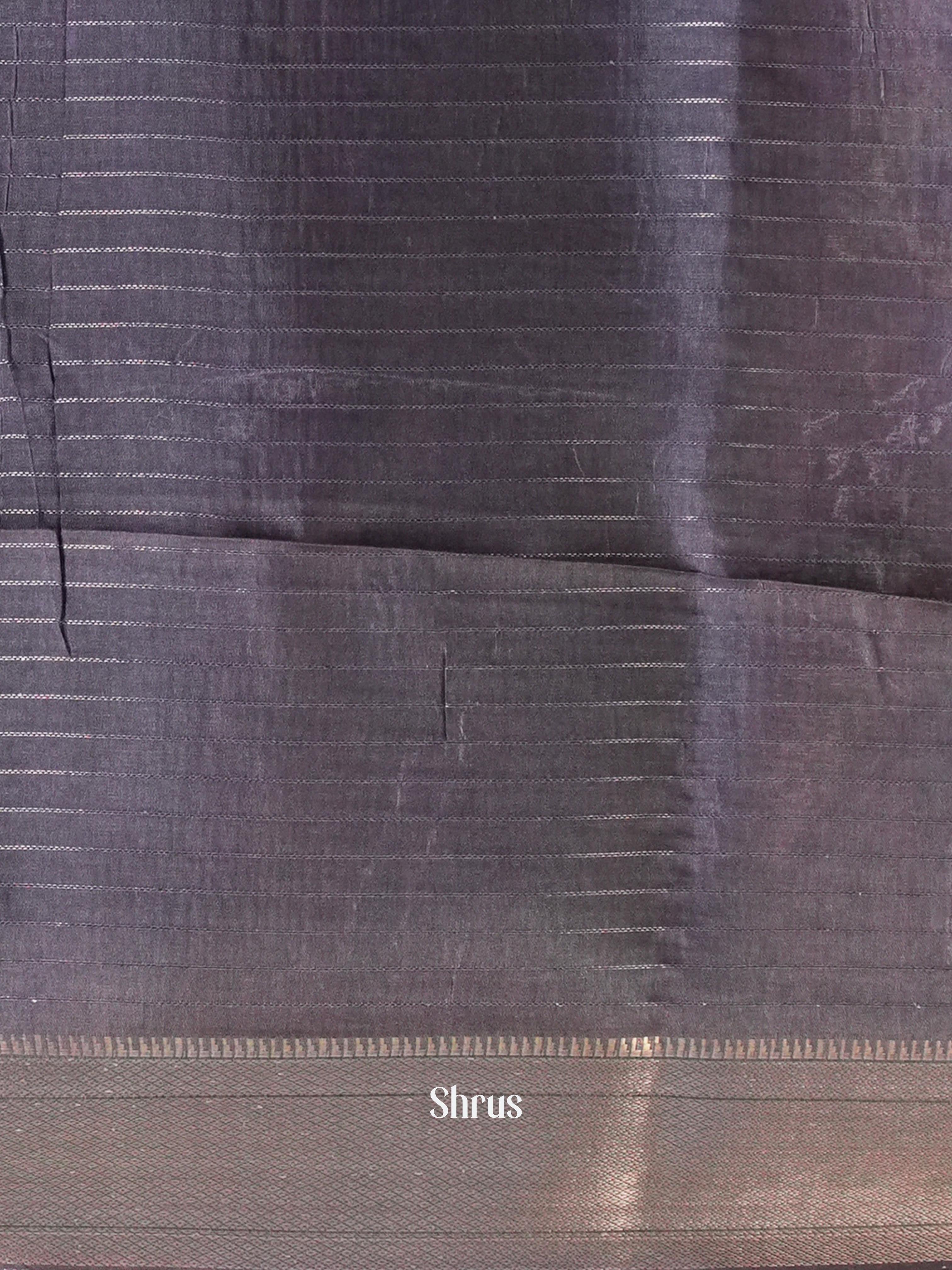 Purple & Grey - Semi Tussar Saree