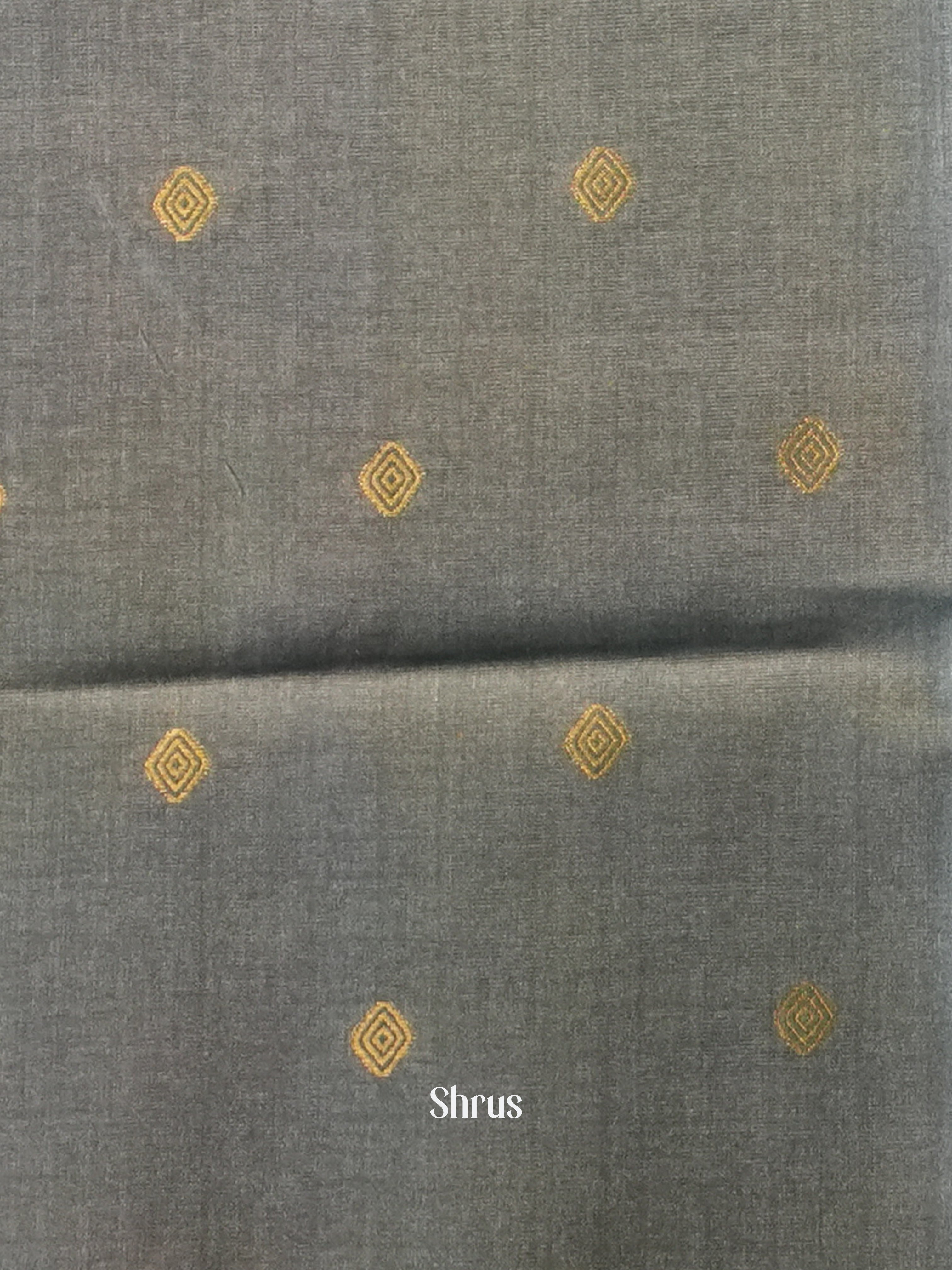 Cream  & Grey - Semi Tussar Saree