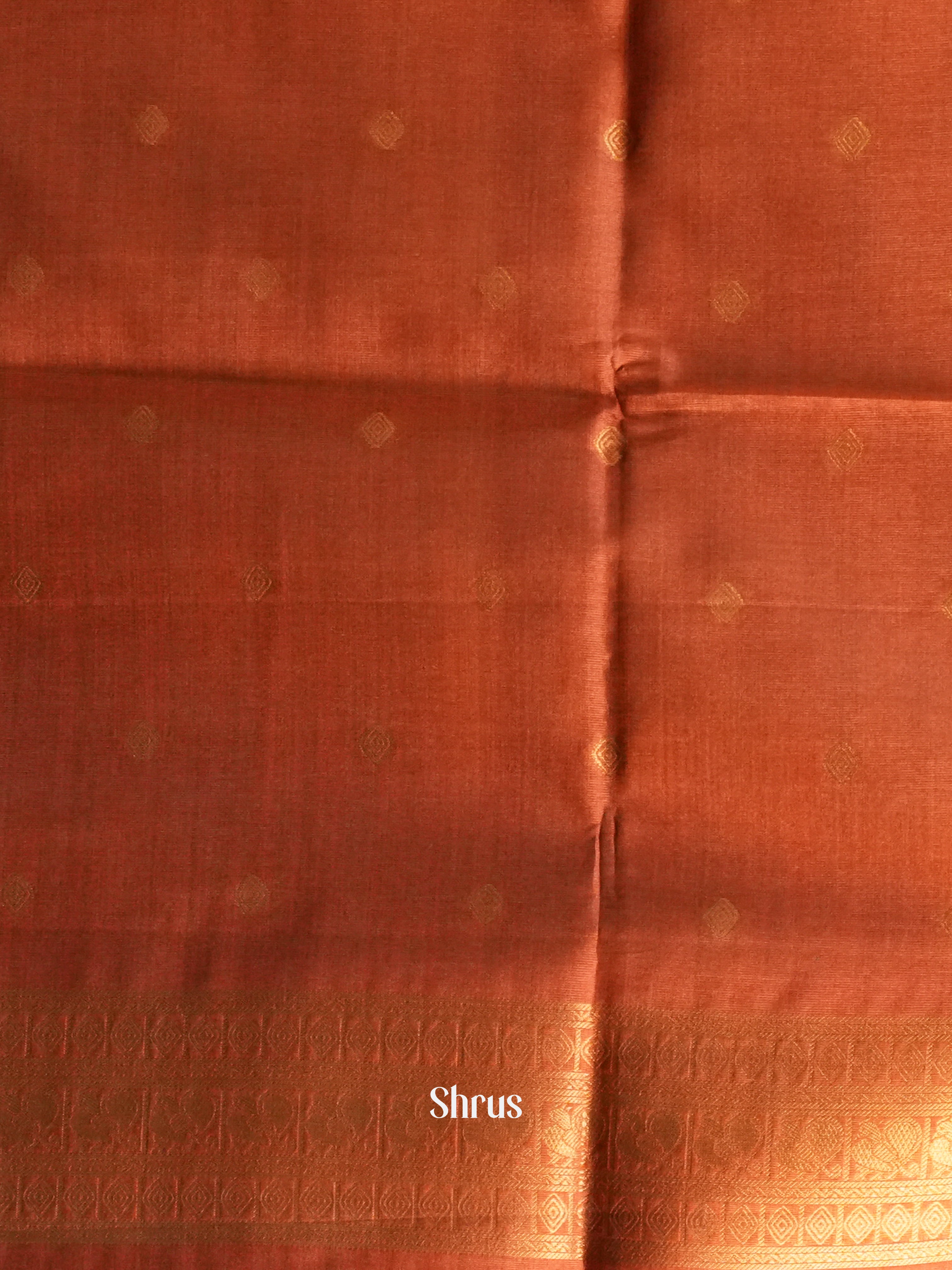 Cream & Brick - Semi Tussar Saree