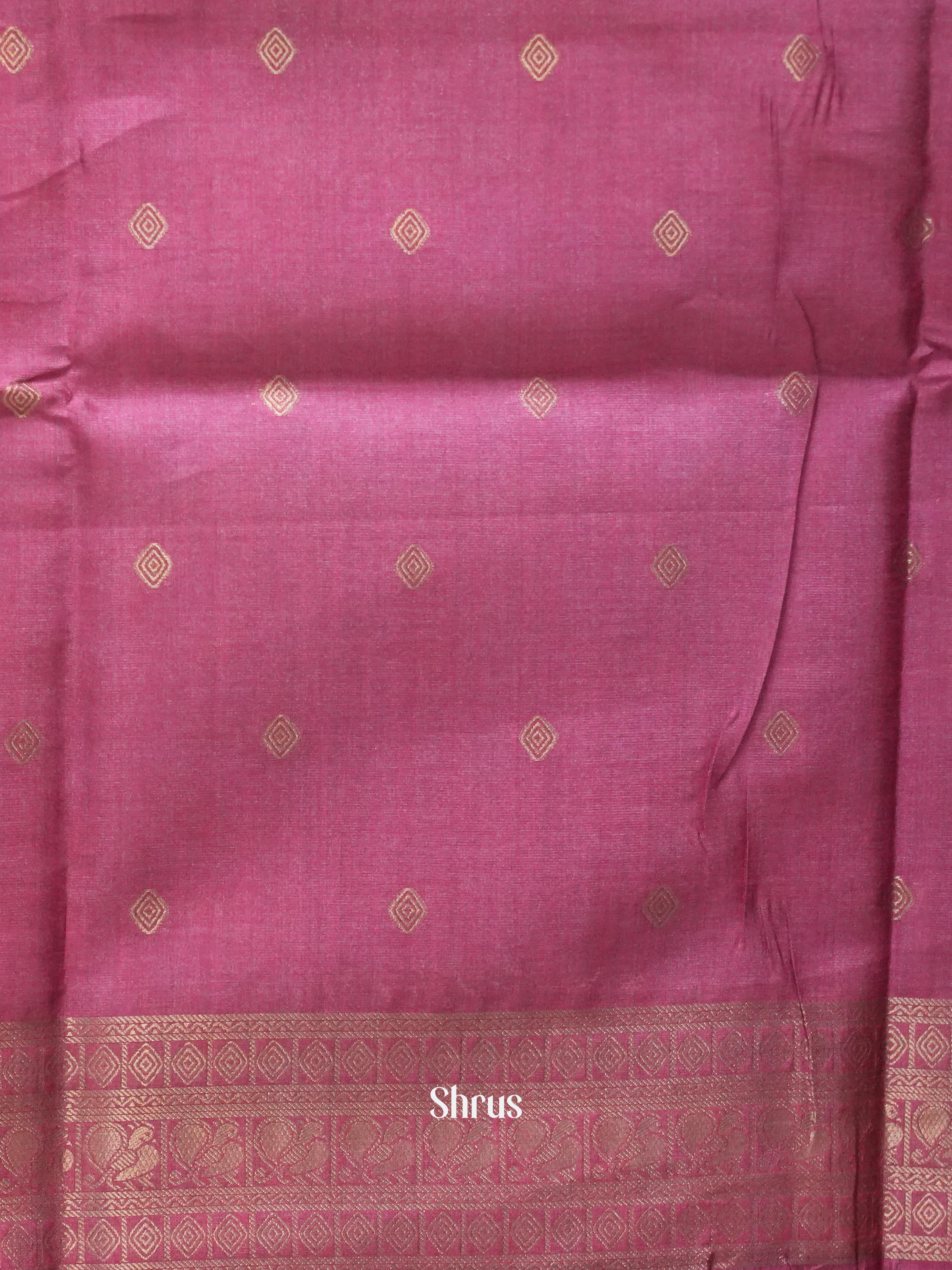 Grey & Pink - Semi Tussar Saree