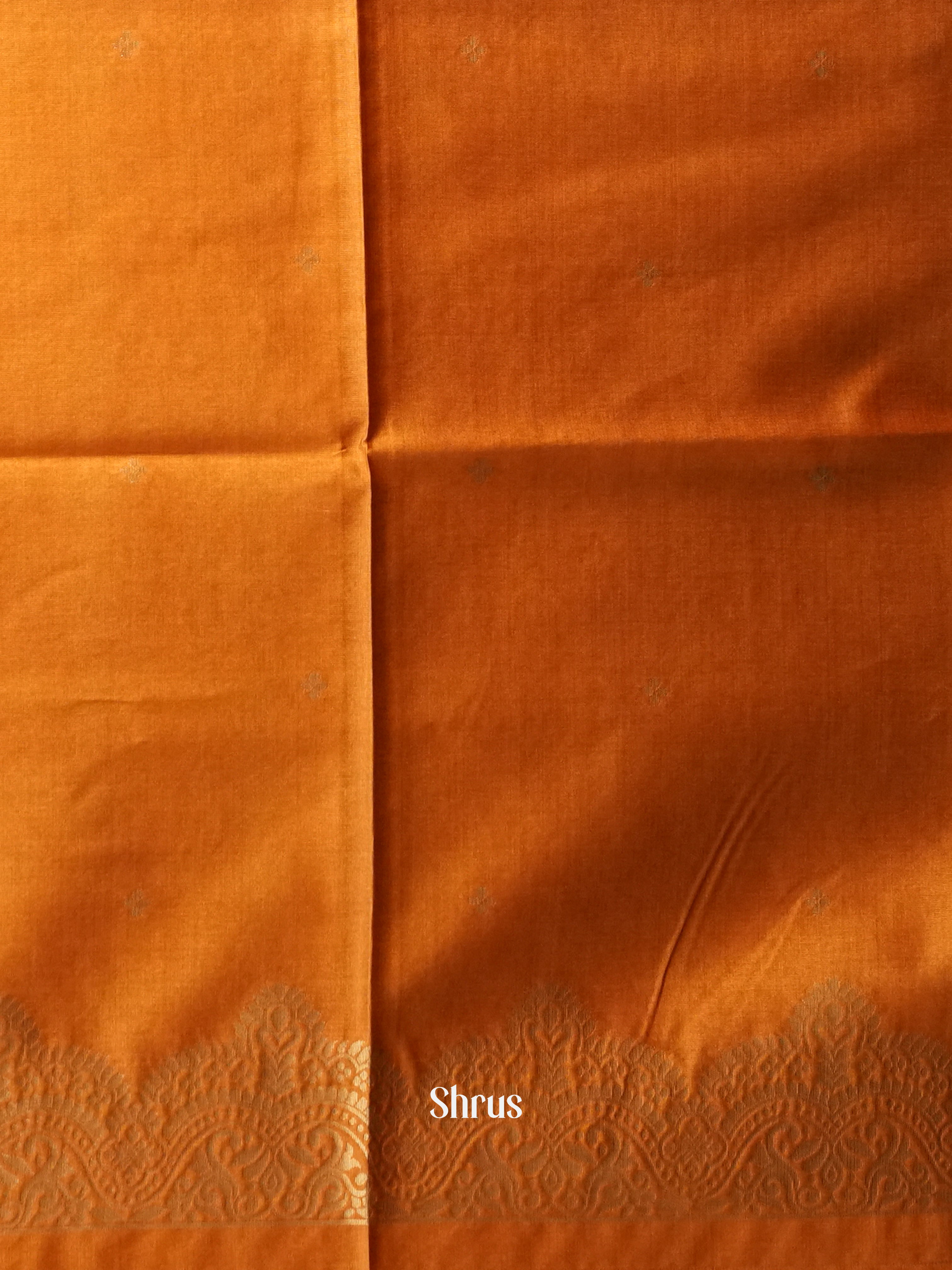 Blue & Orange - Semi Tussar Saree