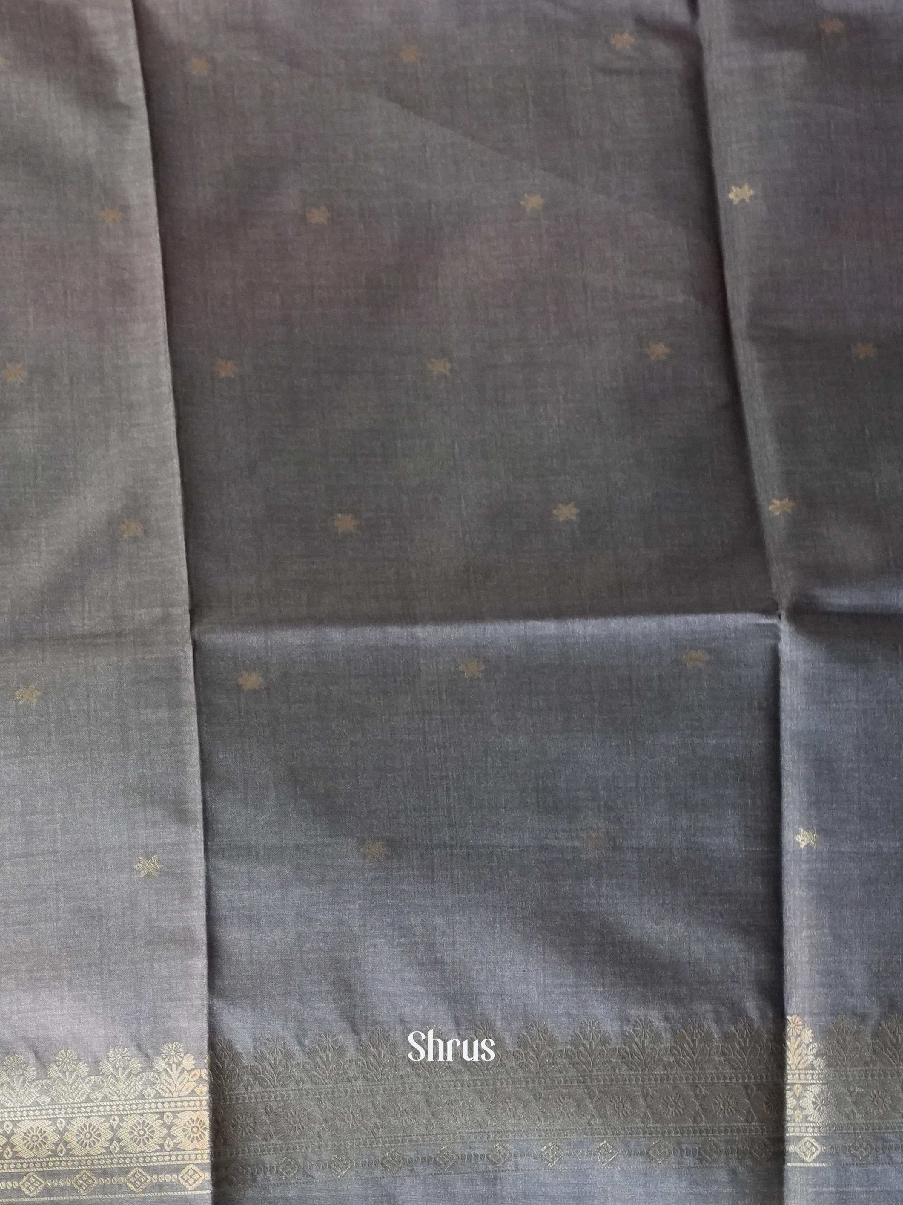 Pink & Grey - Semi Tussar Saree