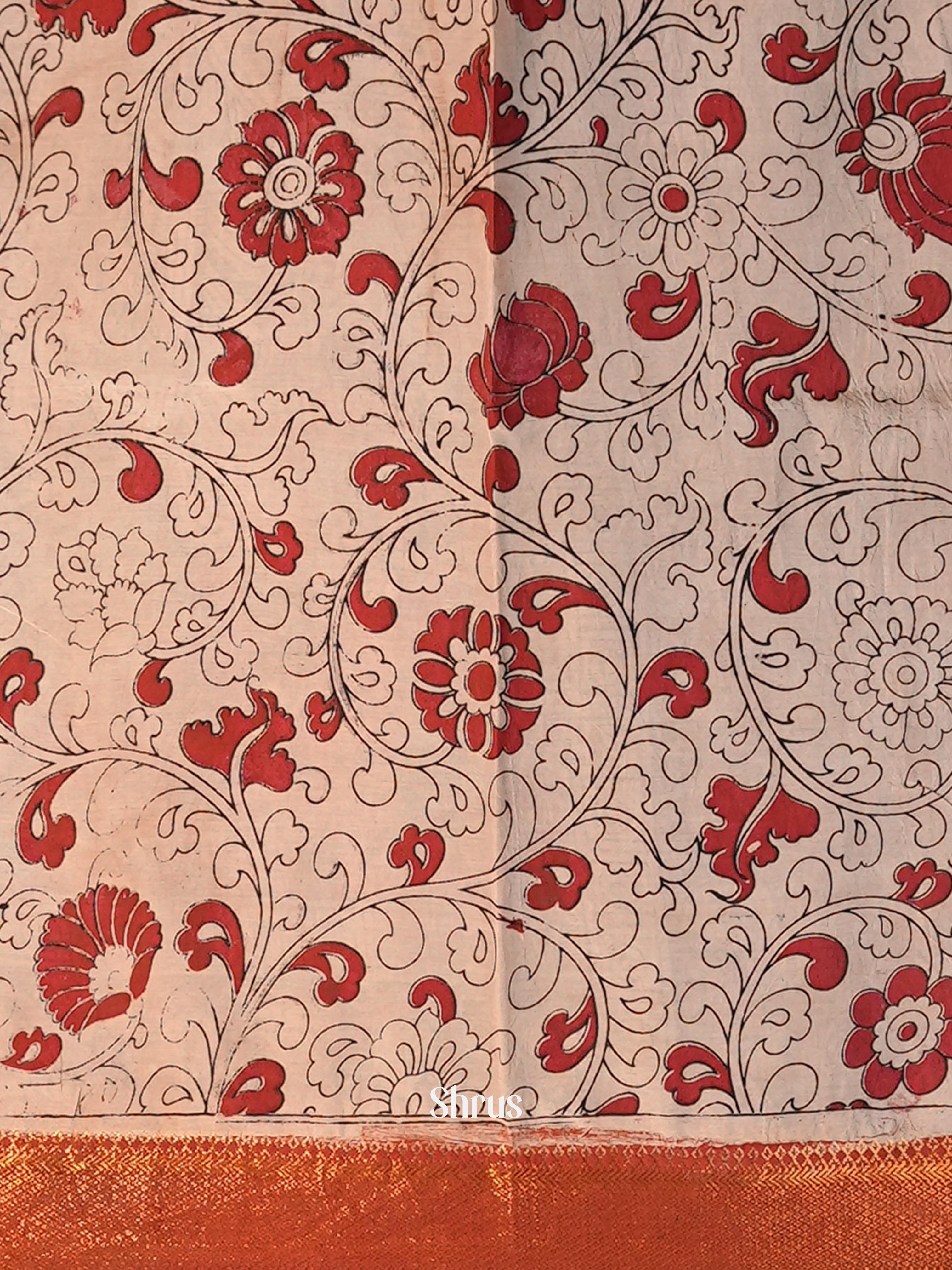 Brown & Red- chennur-kalamkari Saree