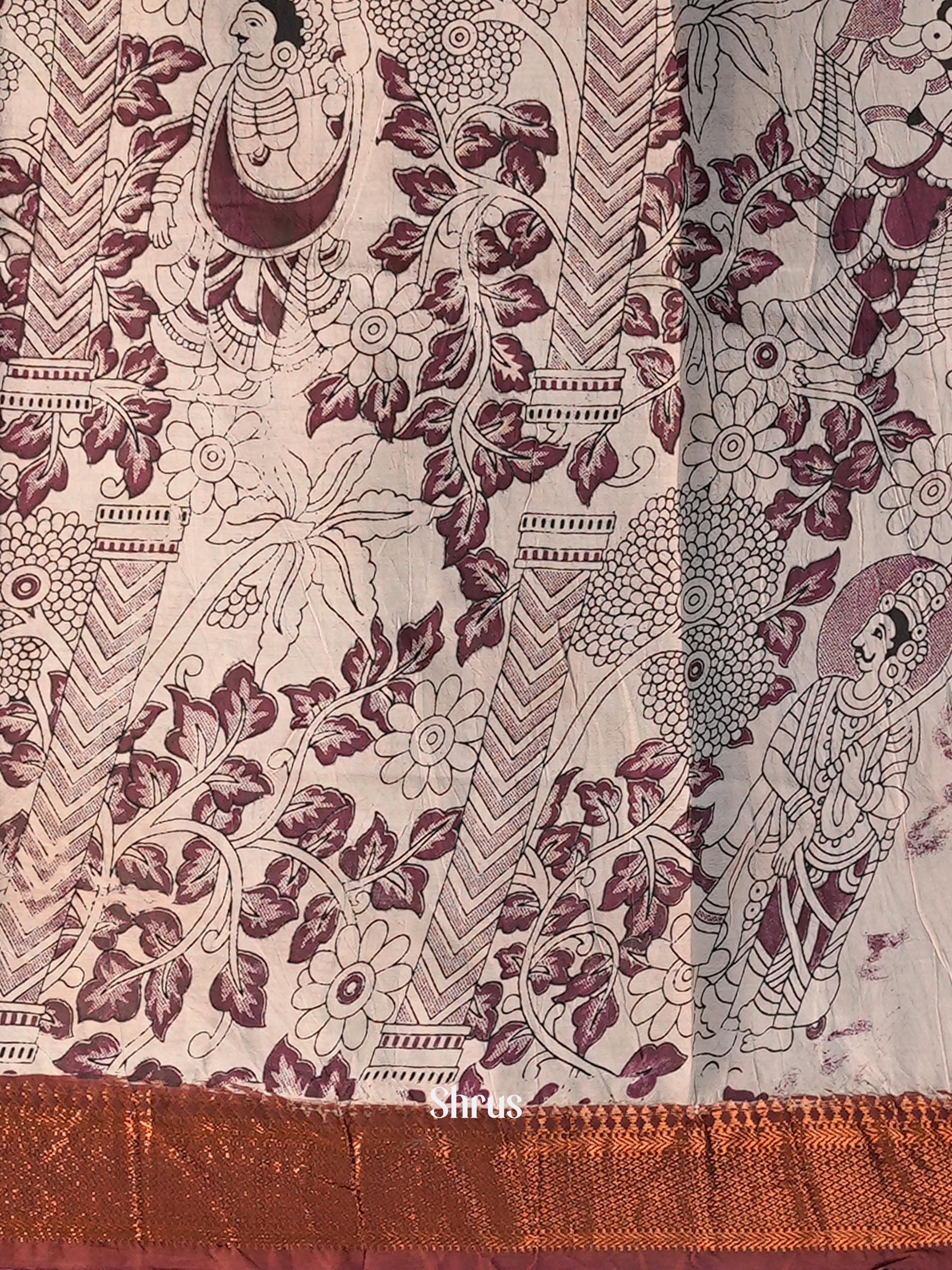 Green & Brown - chennur-kalamkari Saree