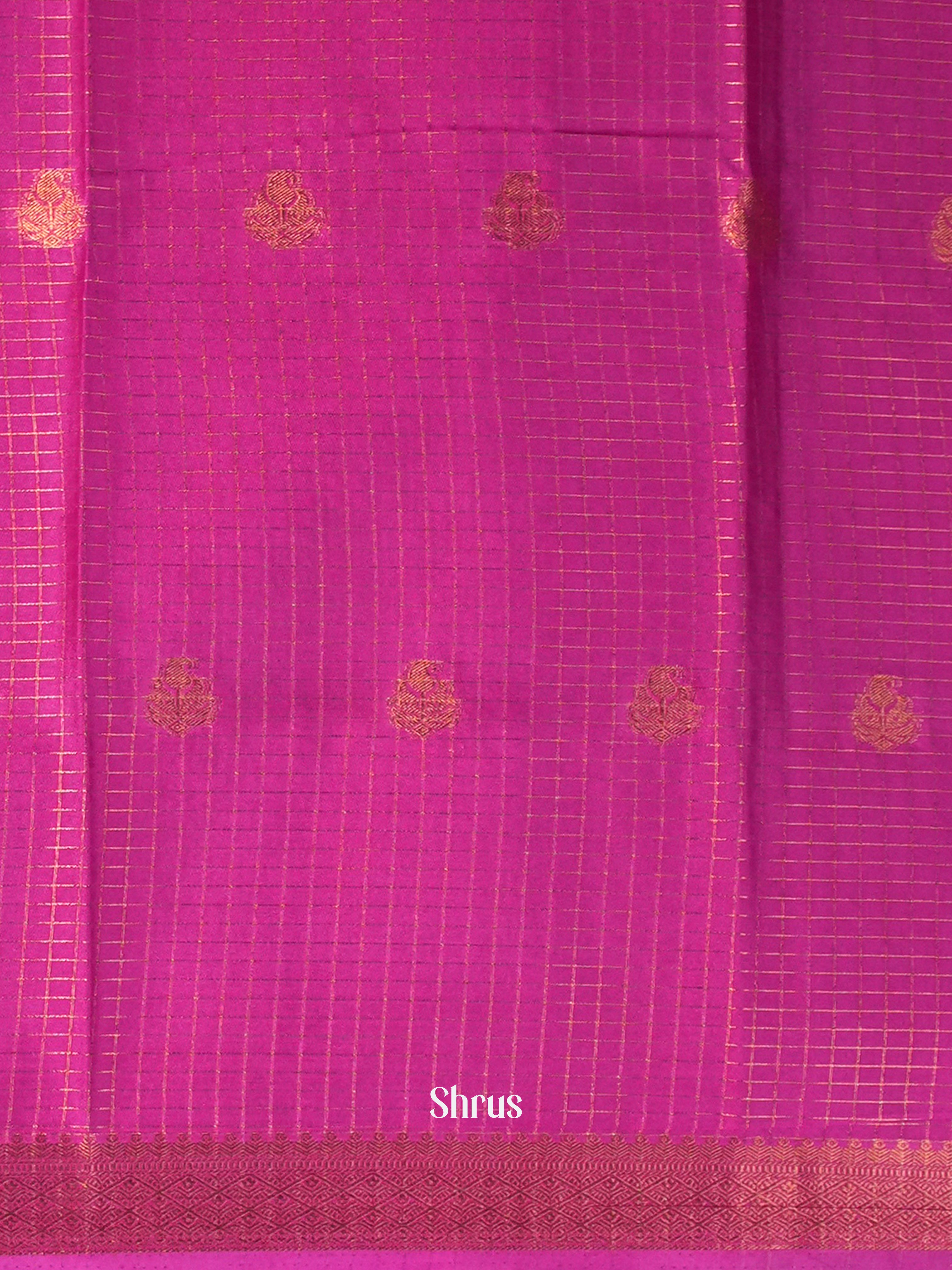 Blue & Pink - Semi Mysore silk Saree