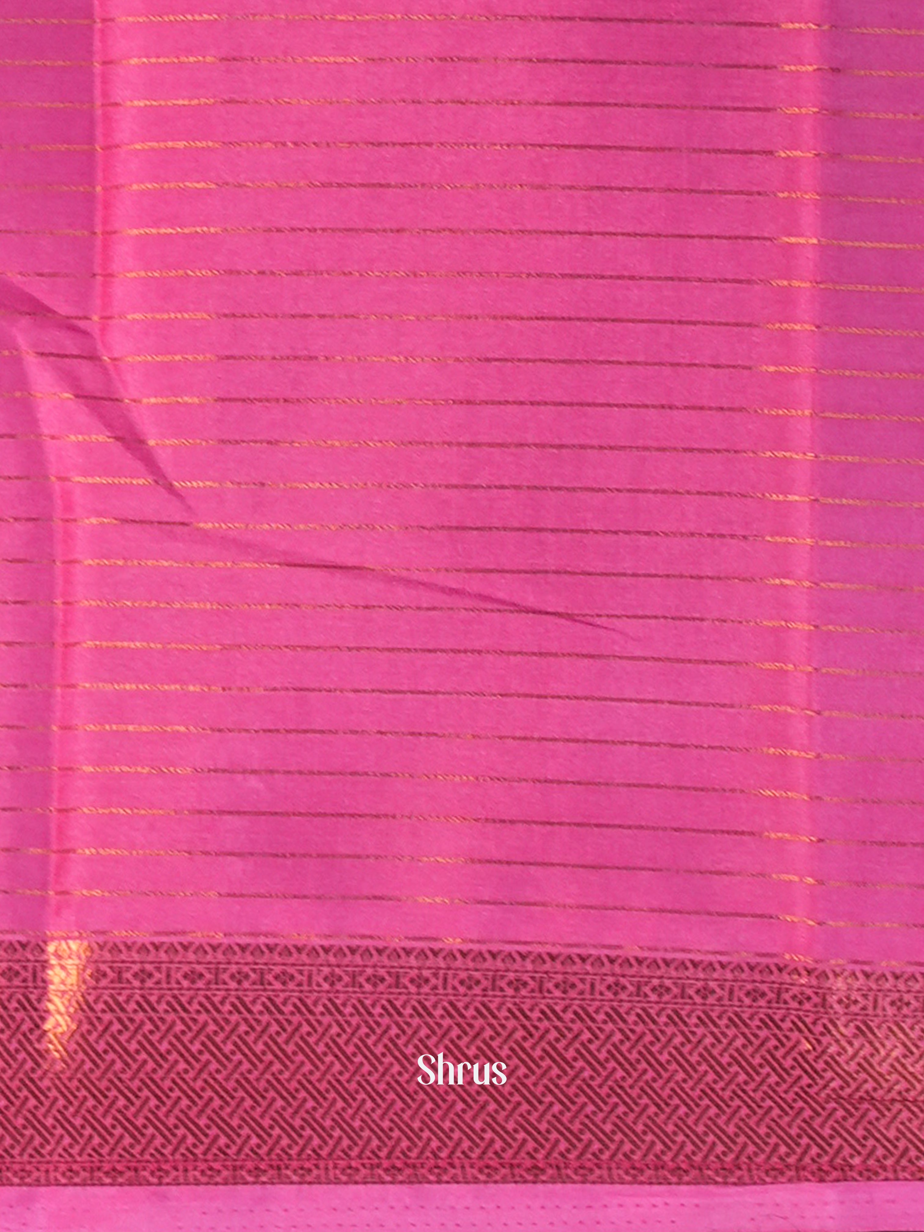 Teal & Pink - Semi Mysore silk Saree