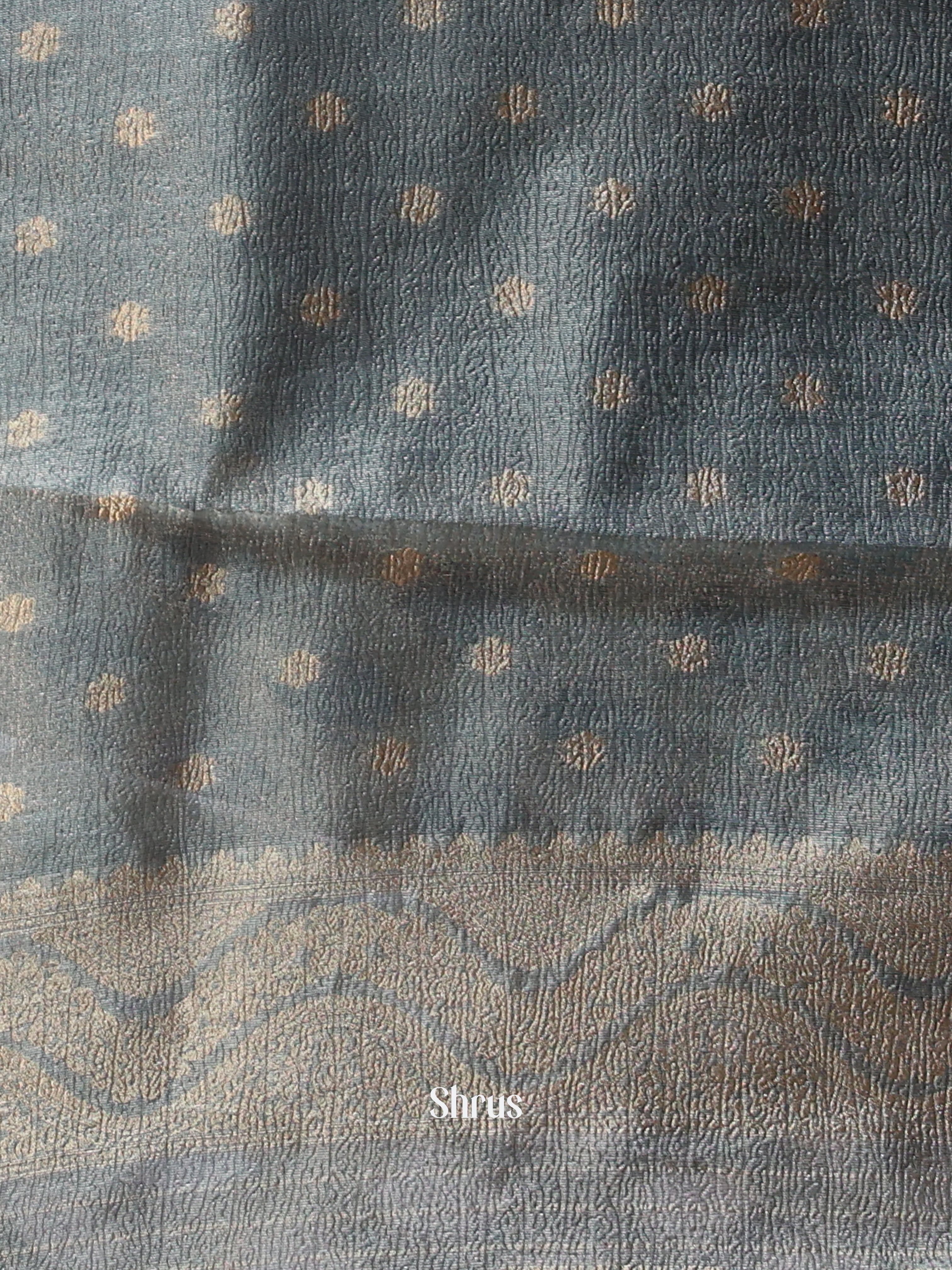 grey - Semi Dupion Saree