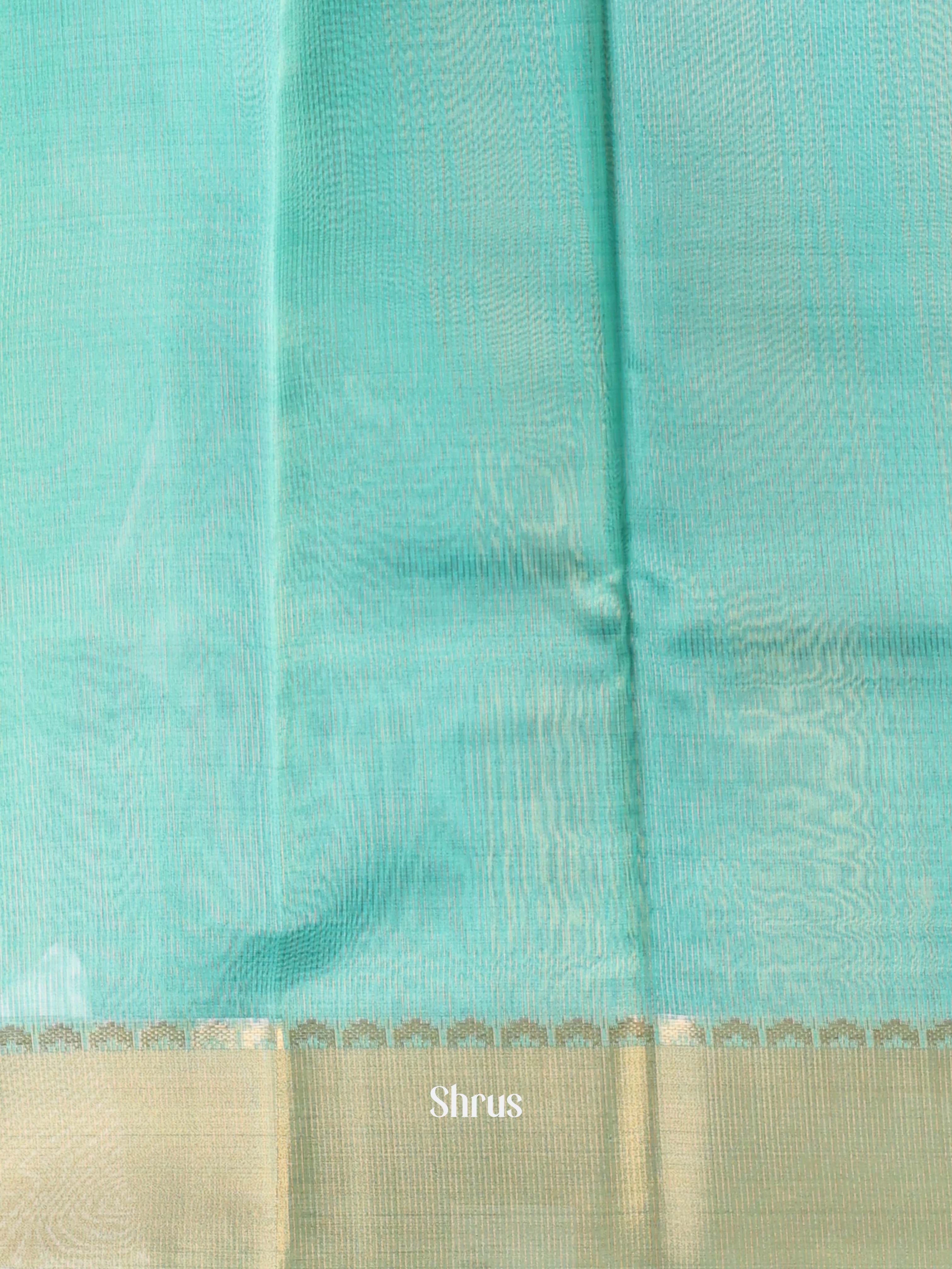 Teal - Semi Dupion Saree