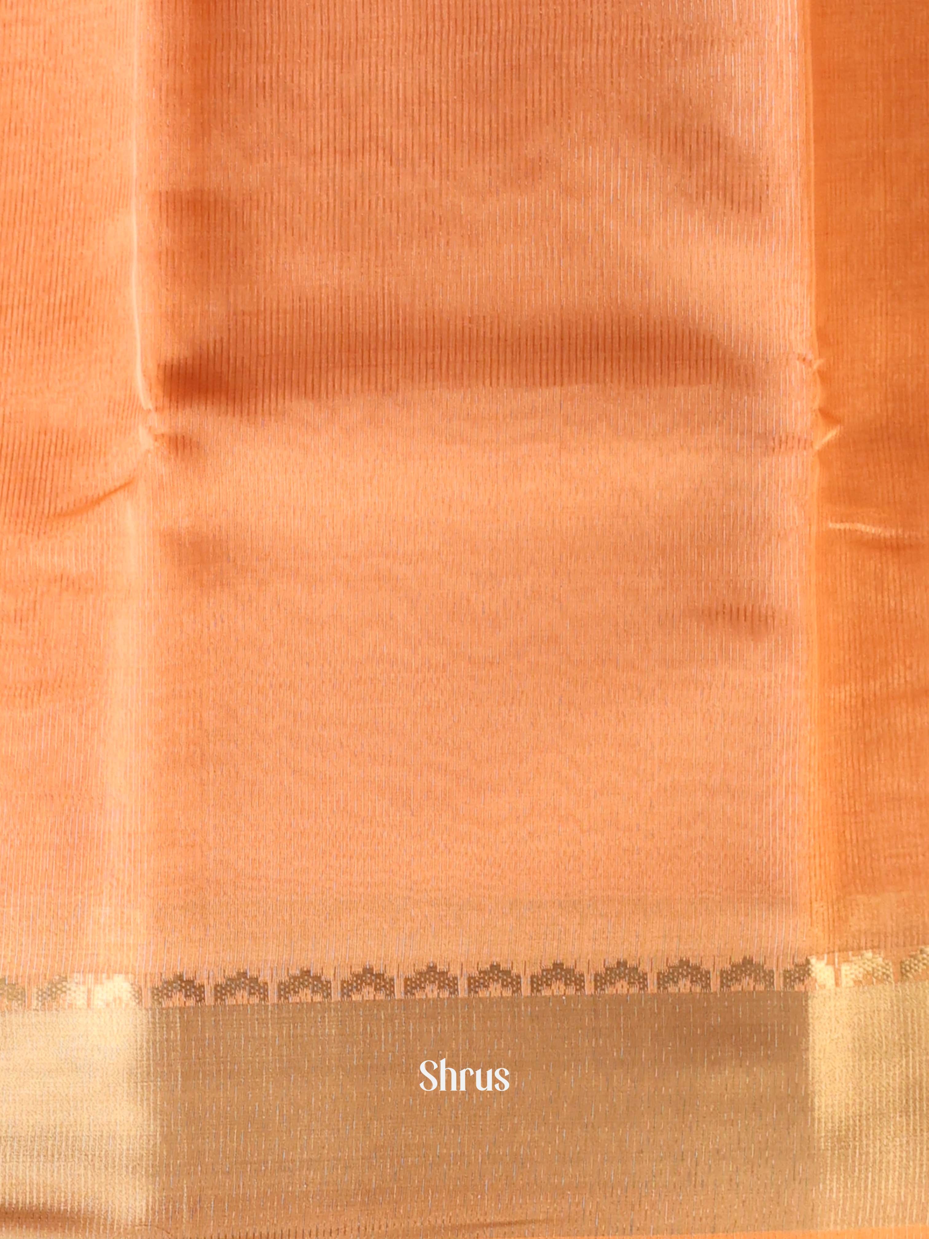 Orange - Semi Dupion Saree