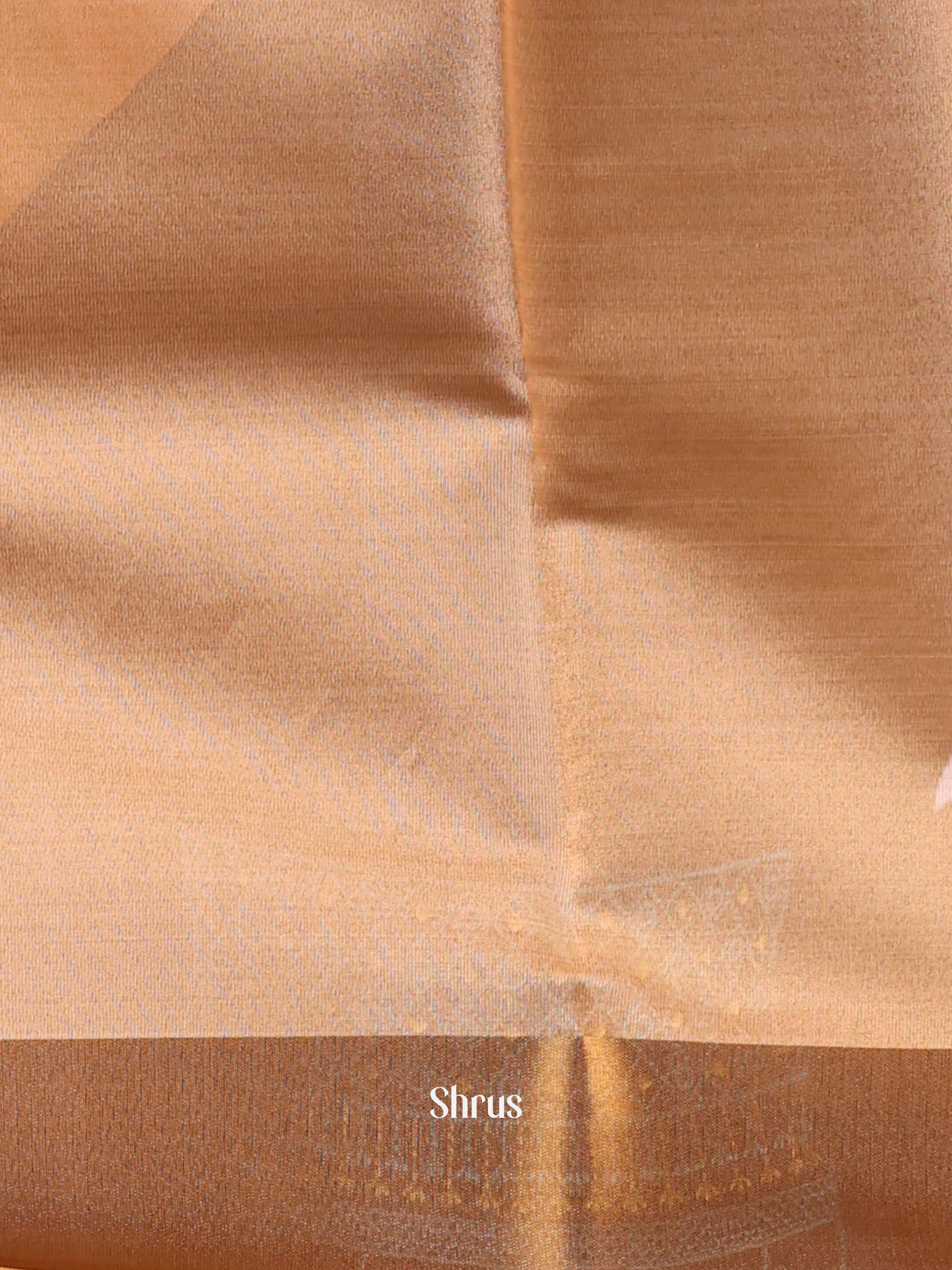 Orange - Semi Dupion Saree