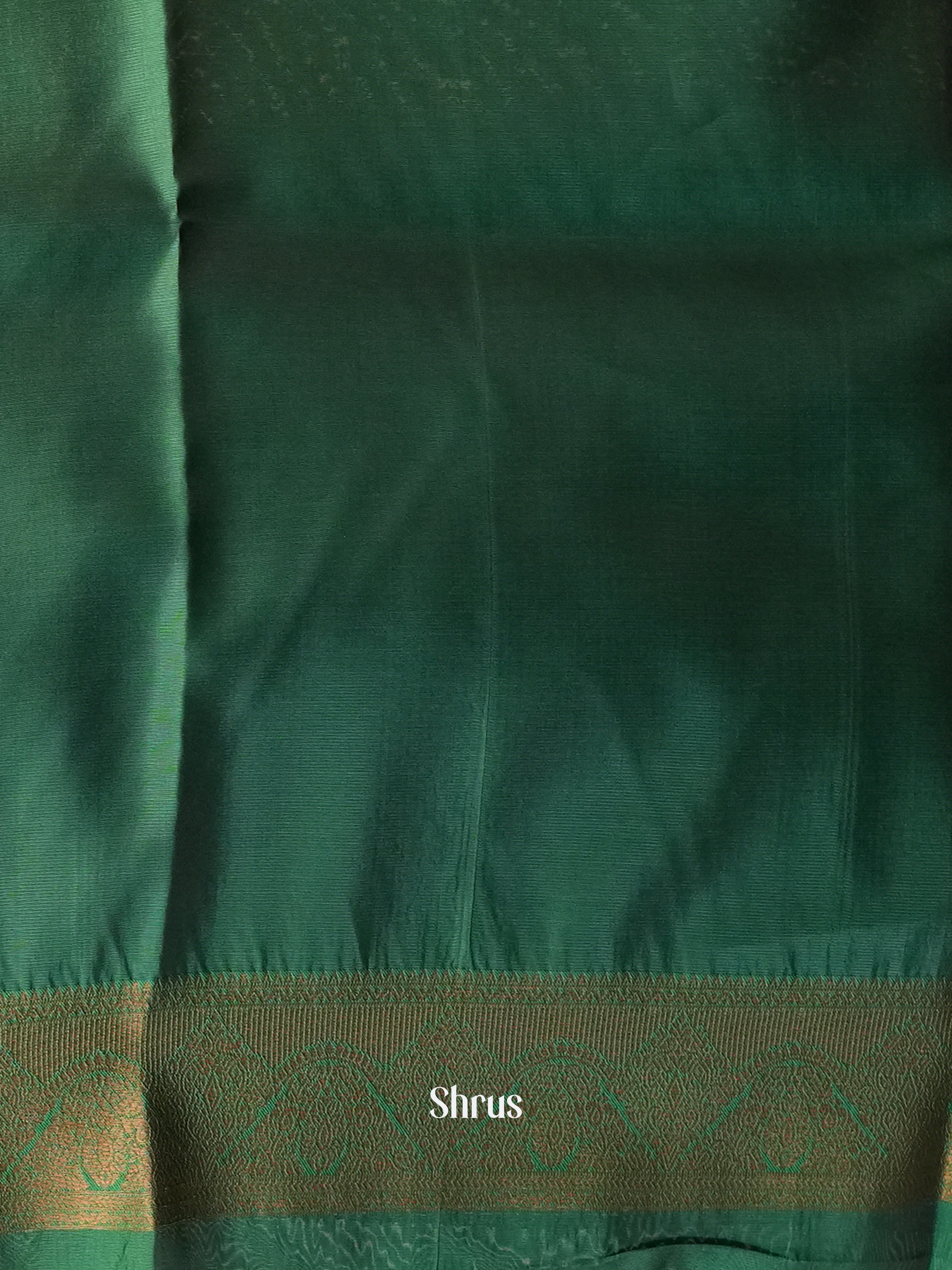 Brown & Green - Semi Organza Saree