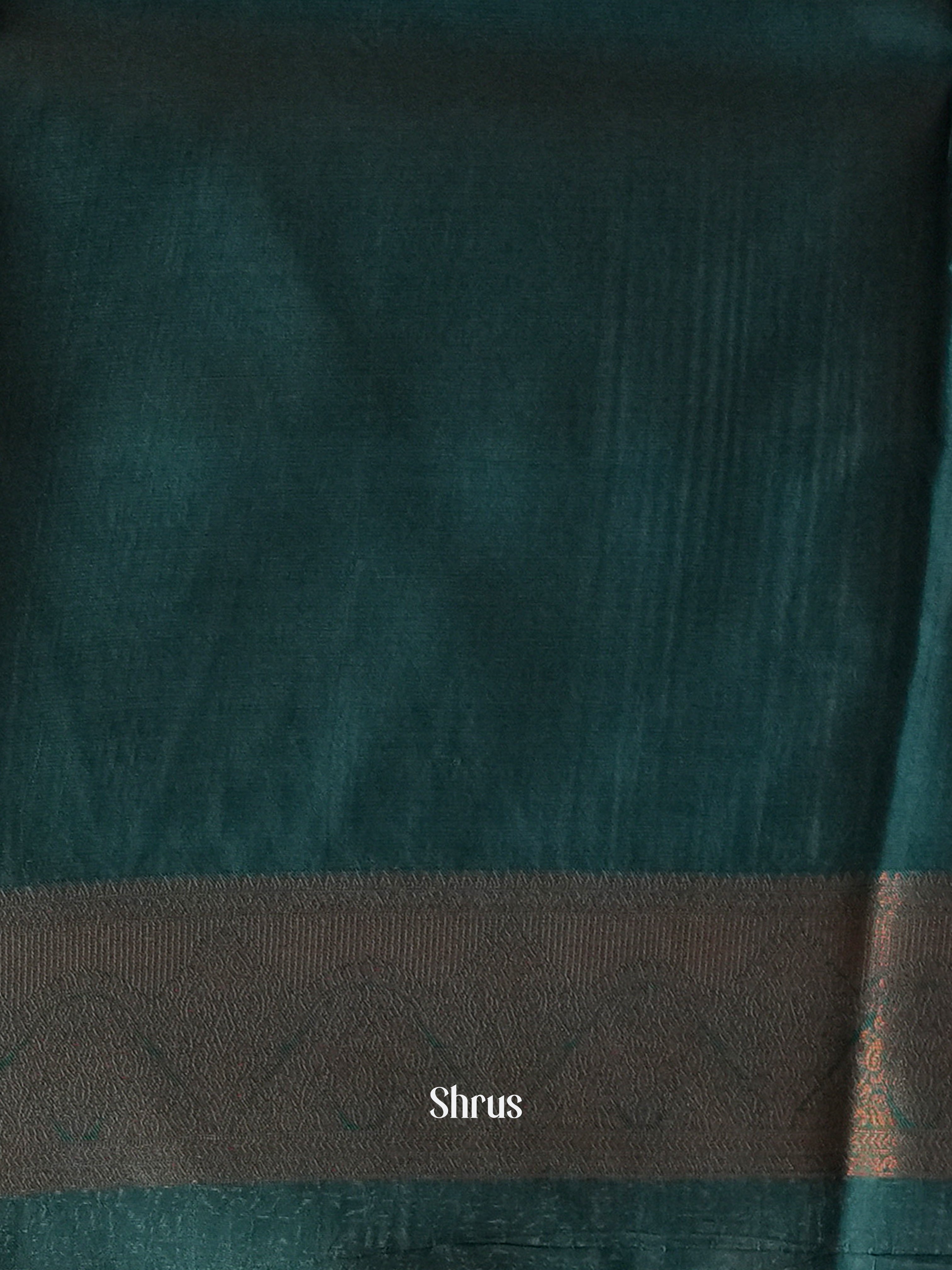 Brown & Green -  Semi Organza Saree