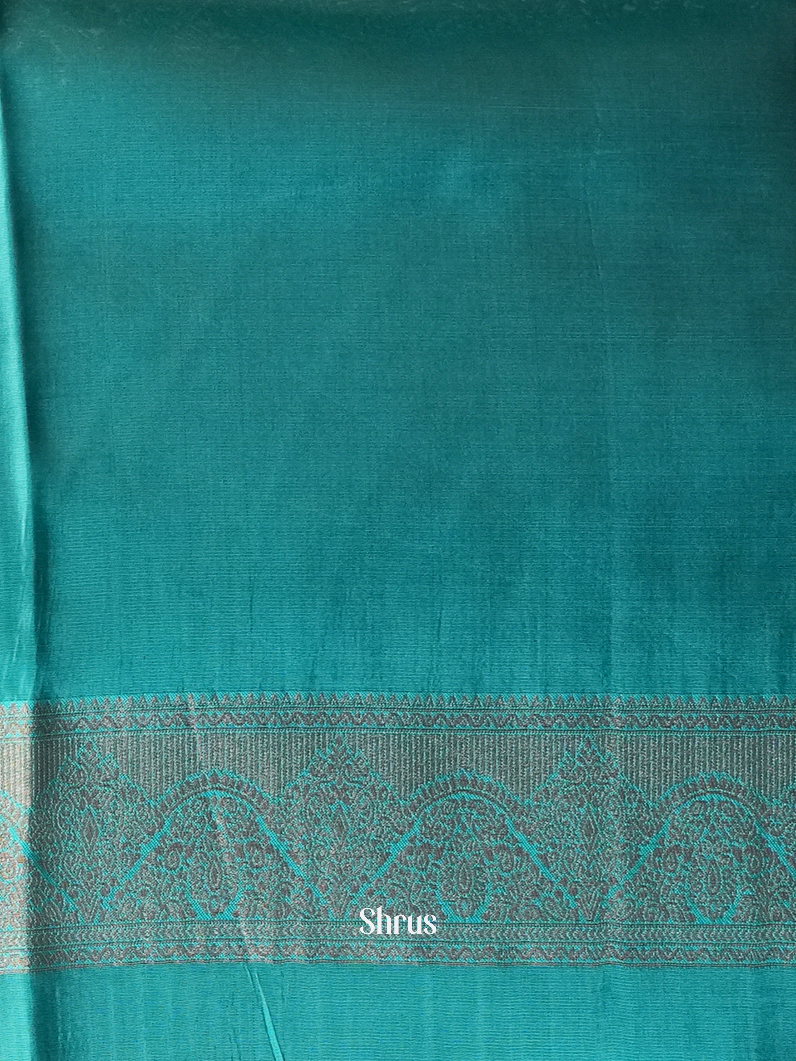 Brown & Green - Semi Organza Saree