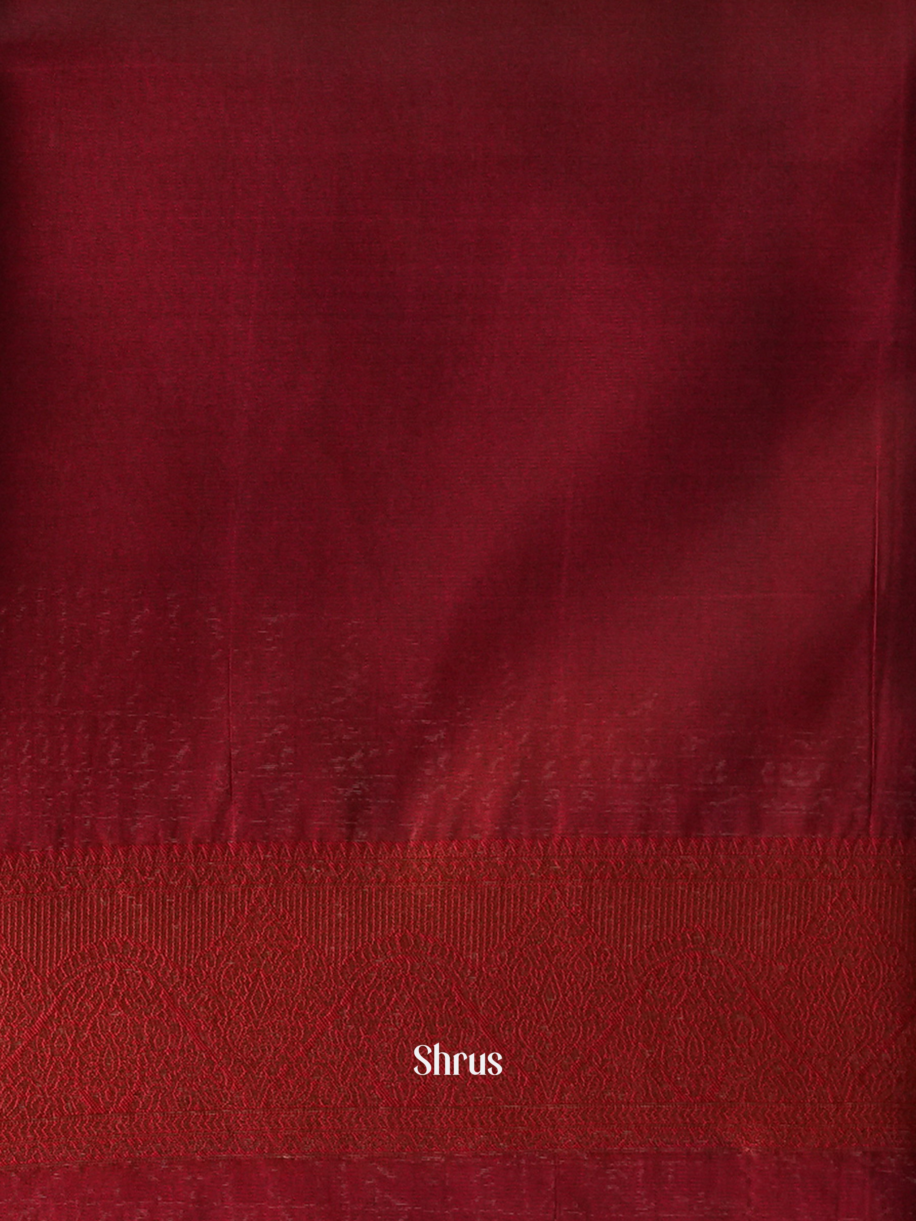 Brown  & Maroon  - Semi Organza Saree