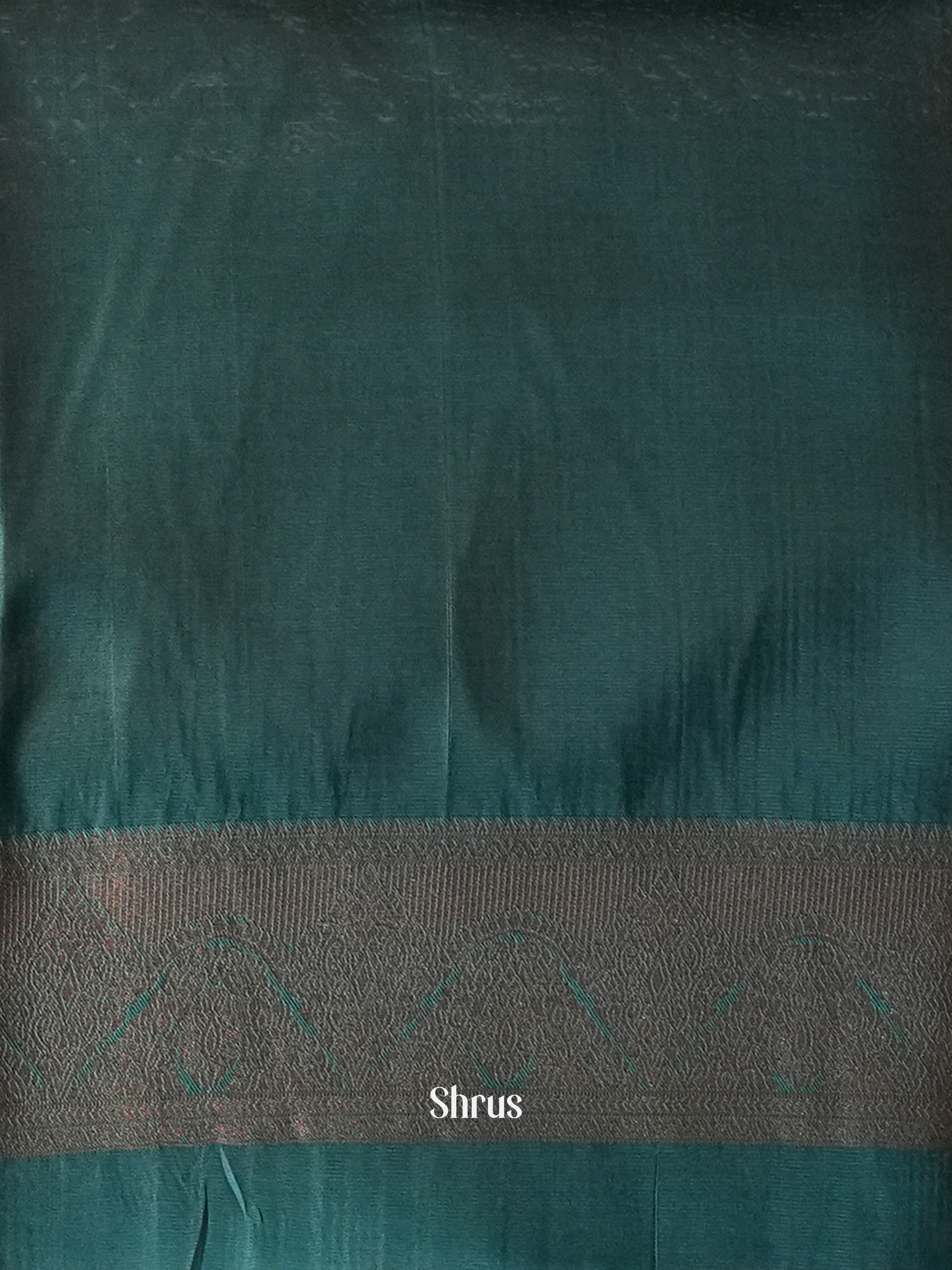 Brown & Green - Semi Organza Saree