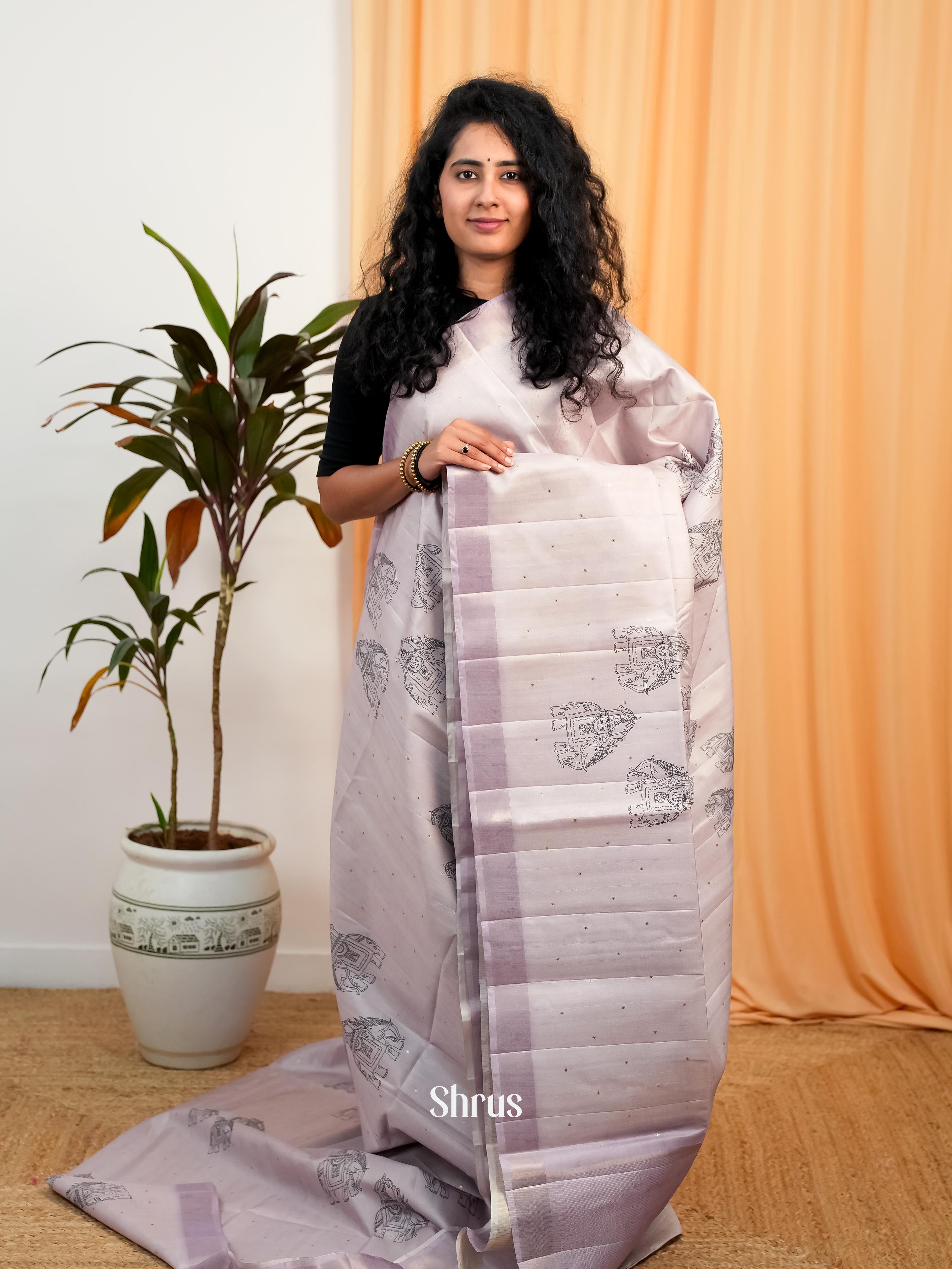 Mild Lavender - Moonga Saree