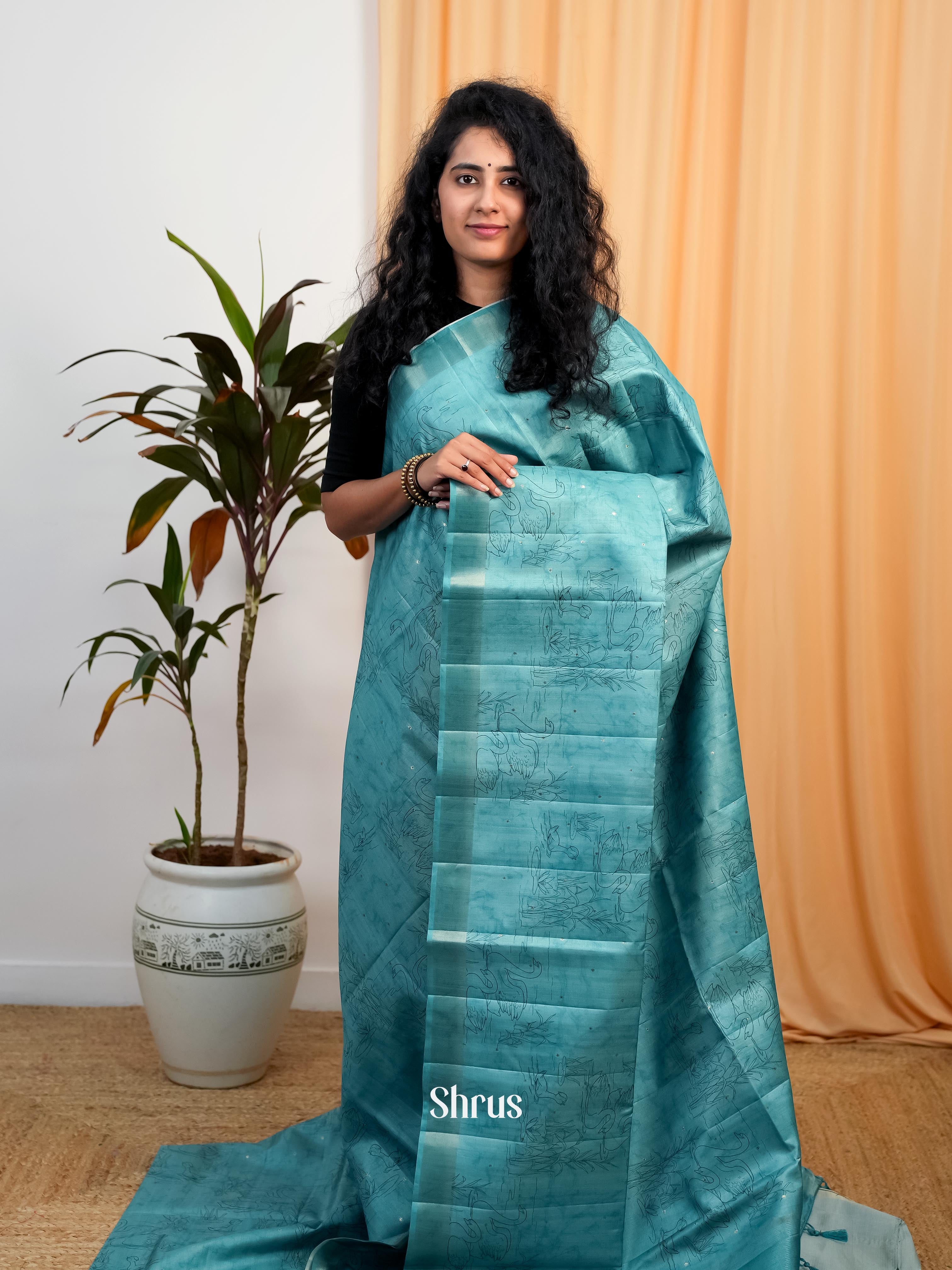 Blue - Moonga Saree