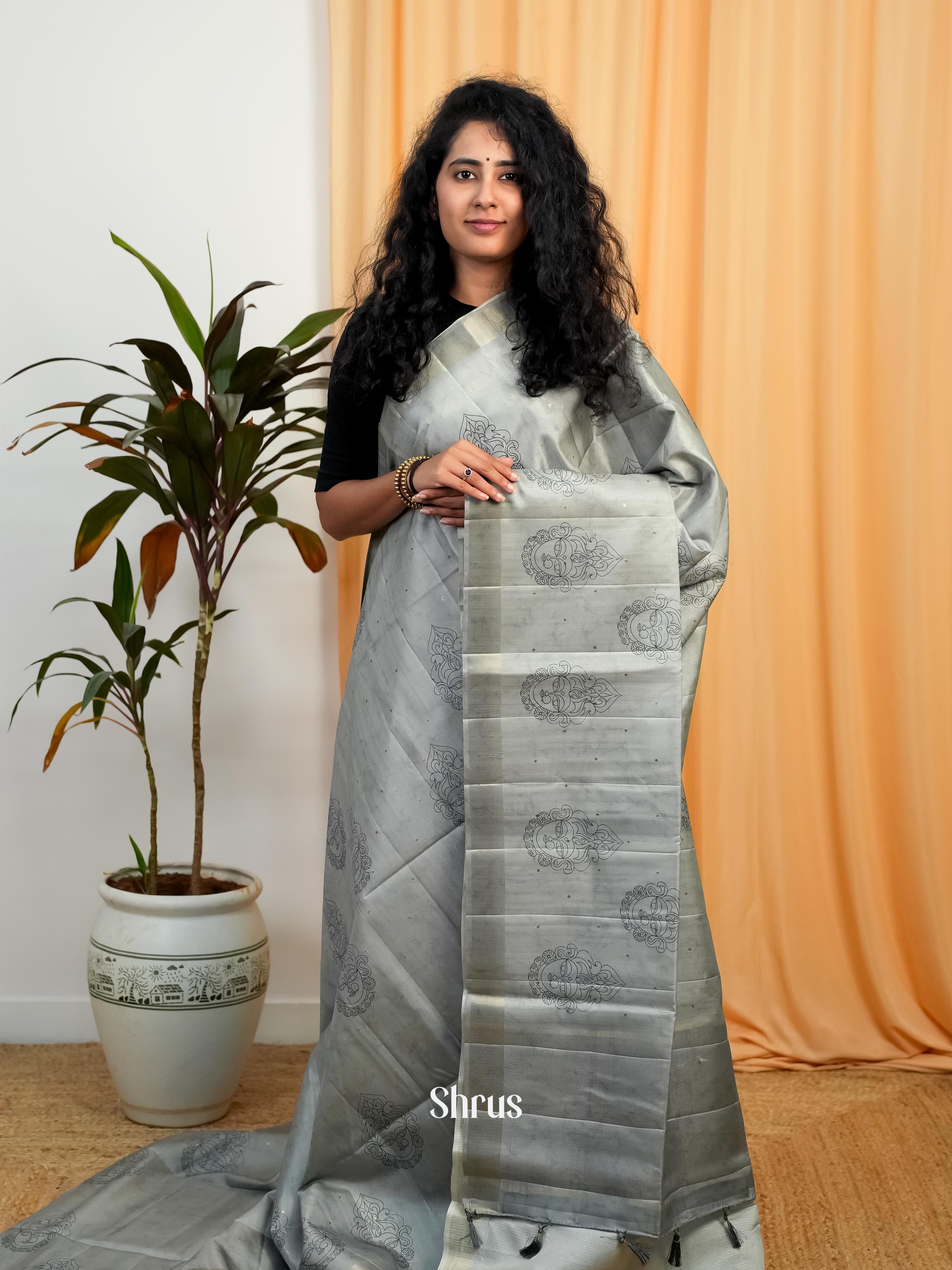 Grey - Moonga Saree