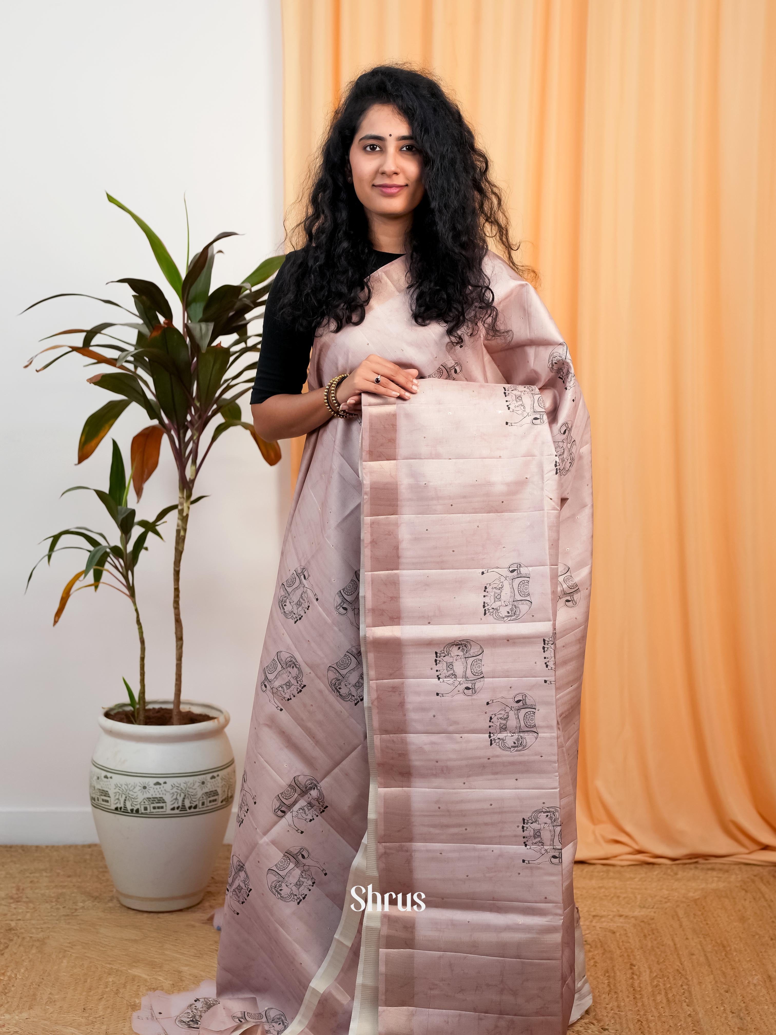 Lite Brown - Moonga Saree