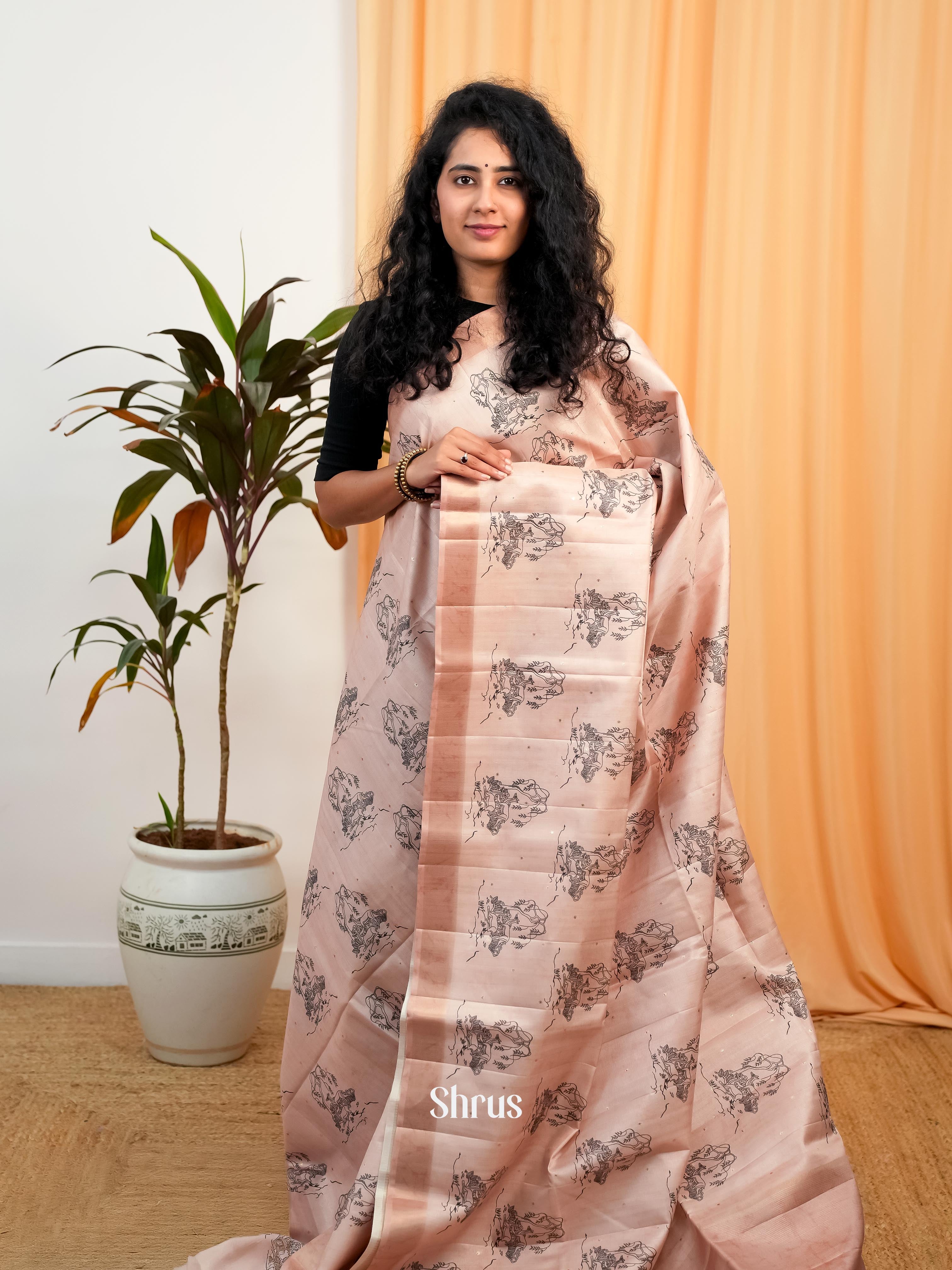 Mild Pink  - Moonga Saree