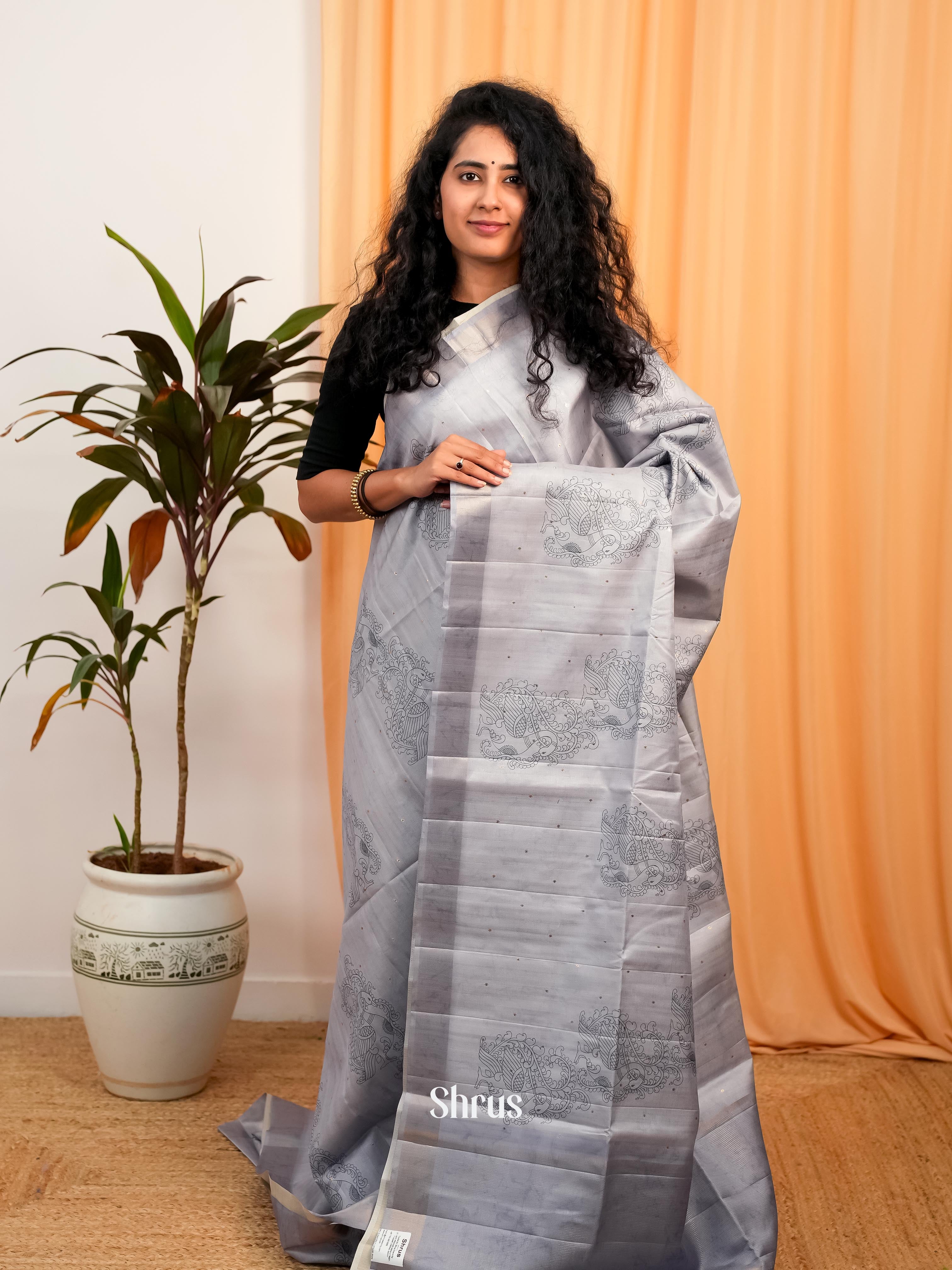 Grey - Moonga Saree