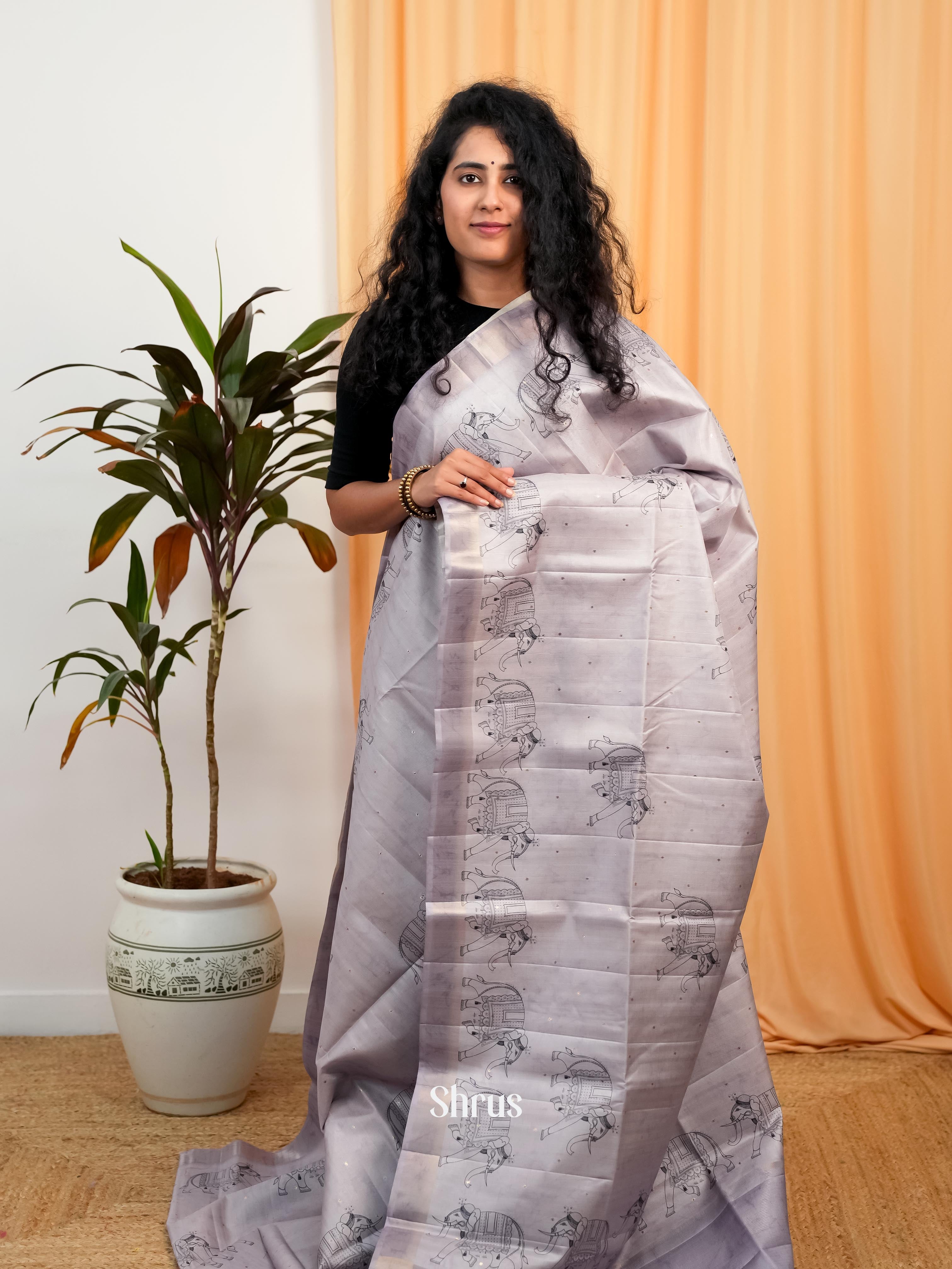 Grey - Moonga Saree