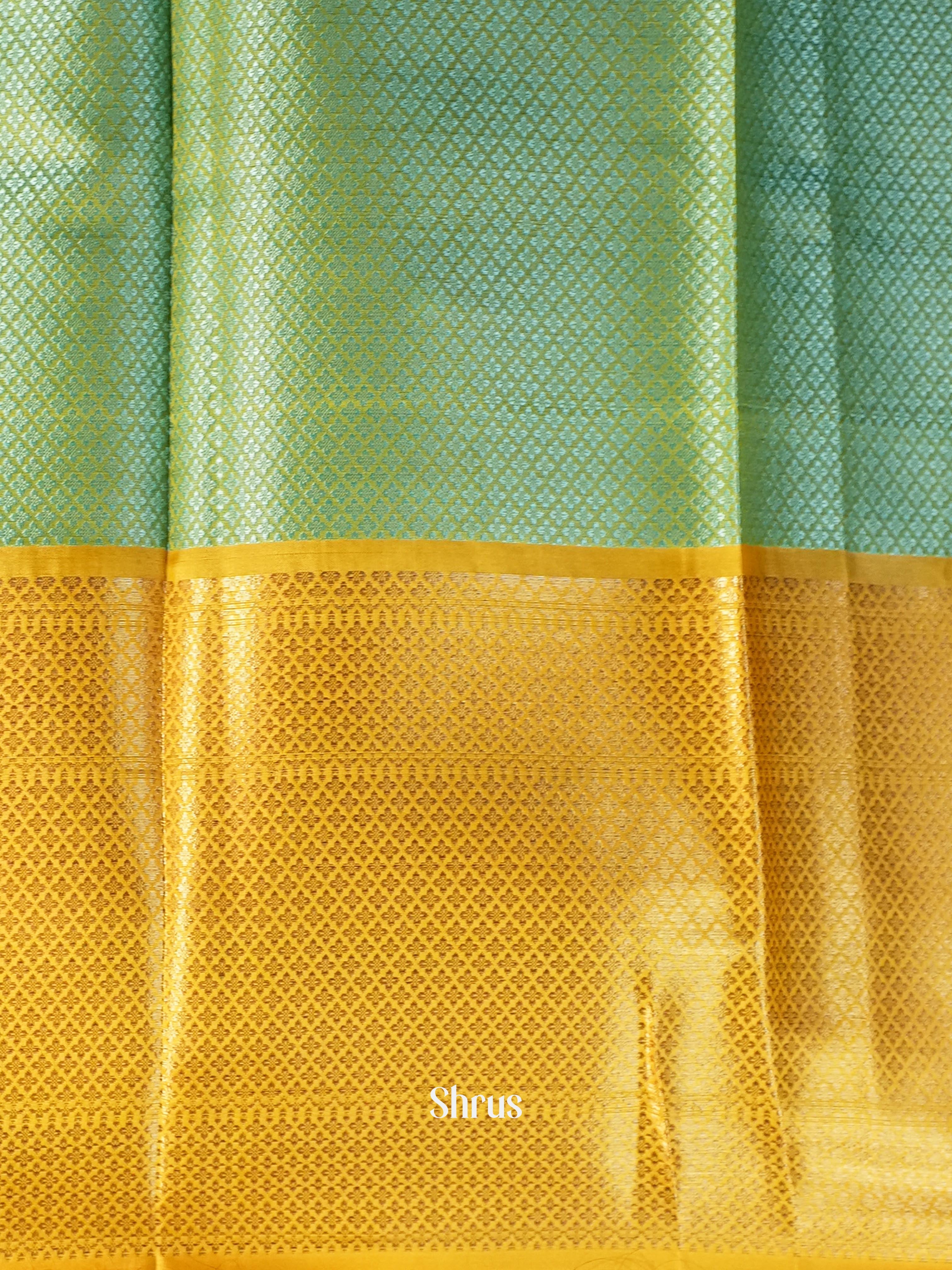 Teal & Mustard - Tanchoi Saree