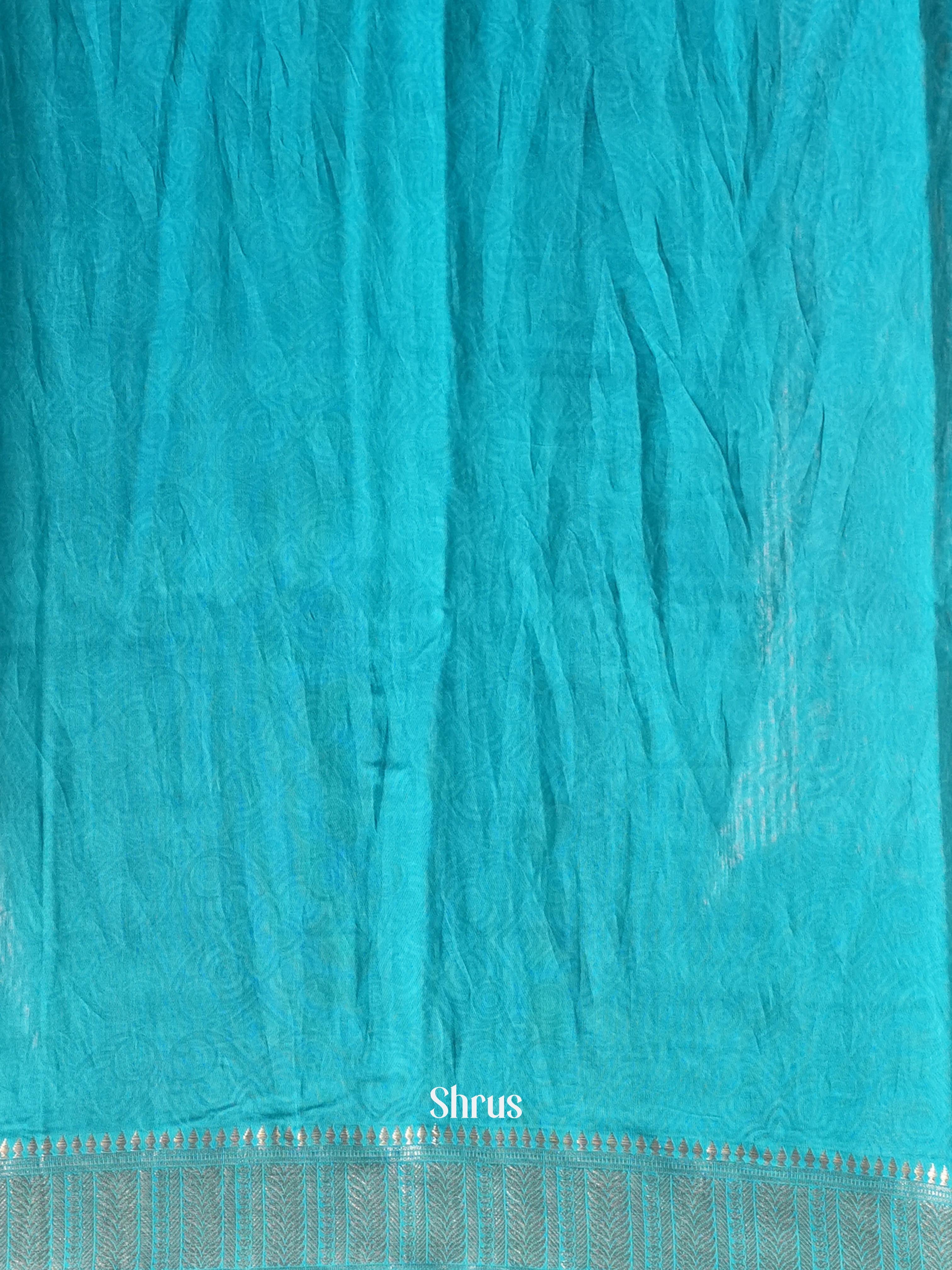 Grey & Teal - Art Modal Saree