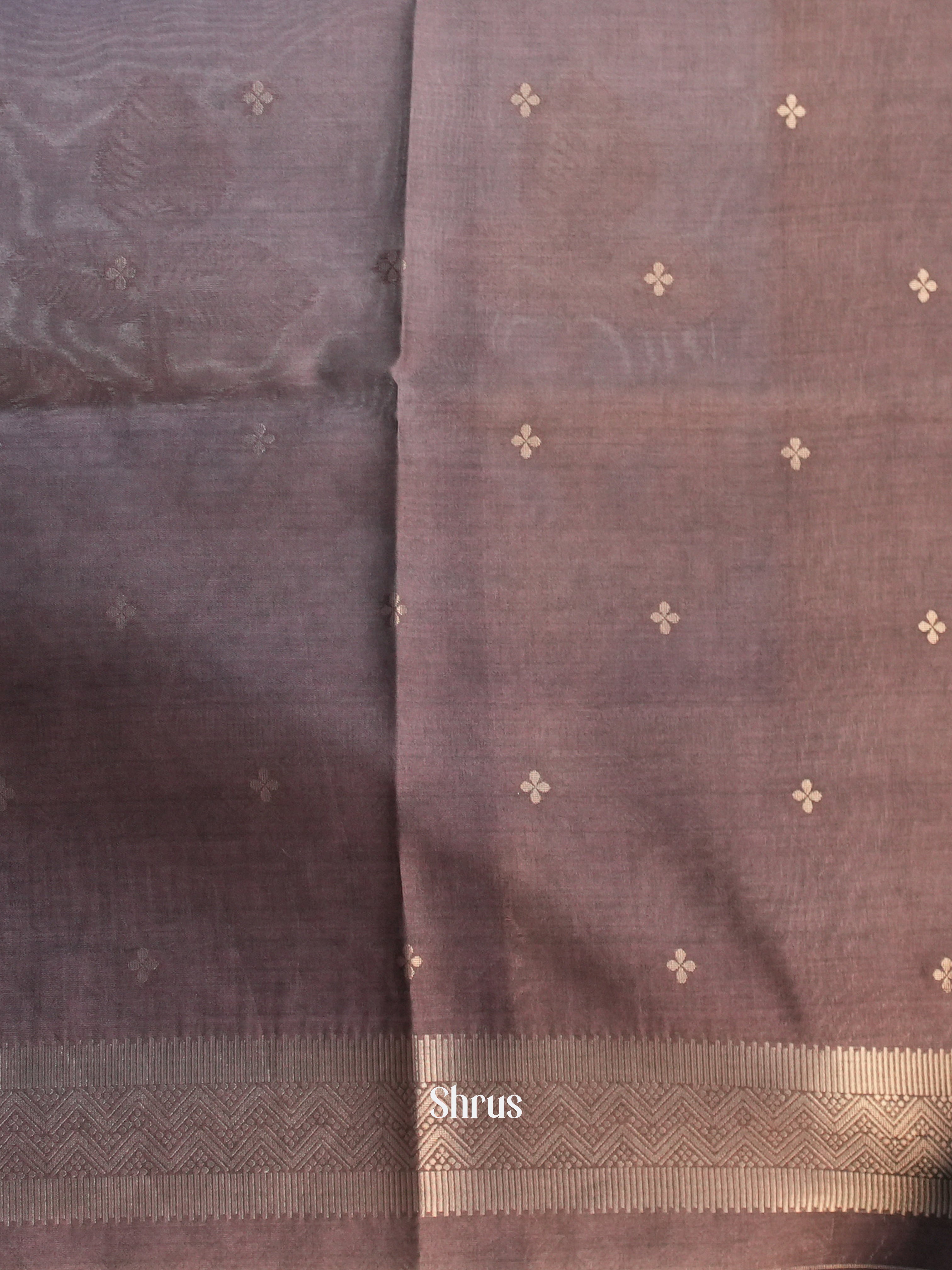 Blue & brown - Semi Tussar Saree