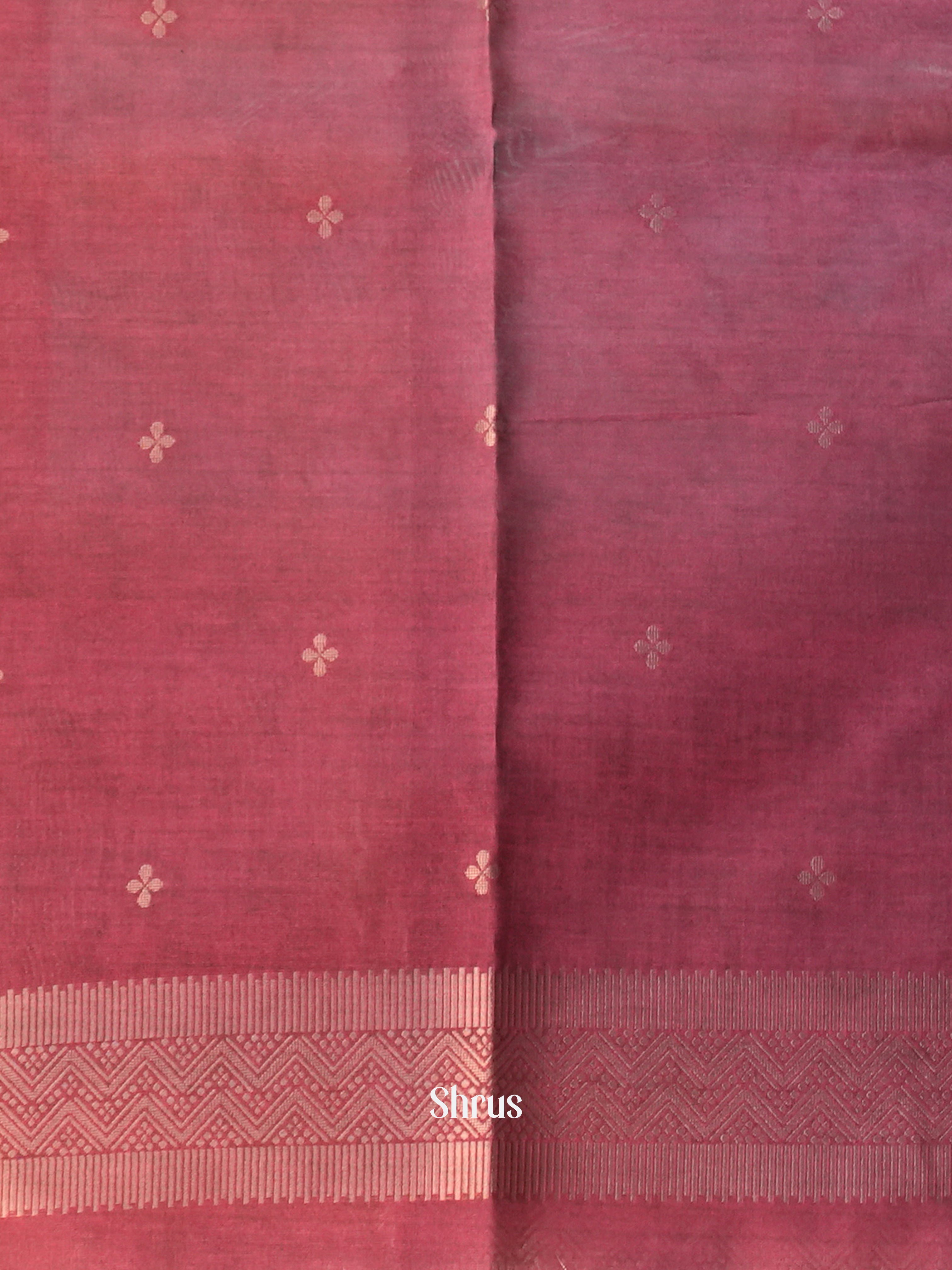 Teal & Red - Semi Tussar Saree