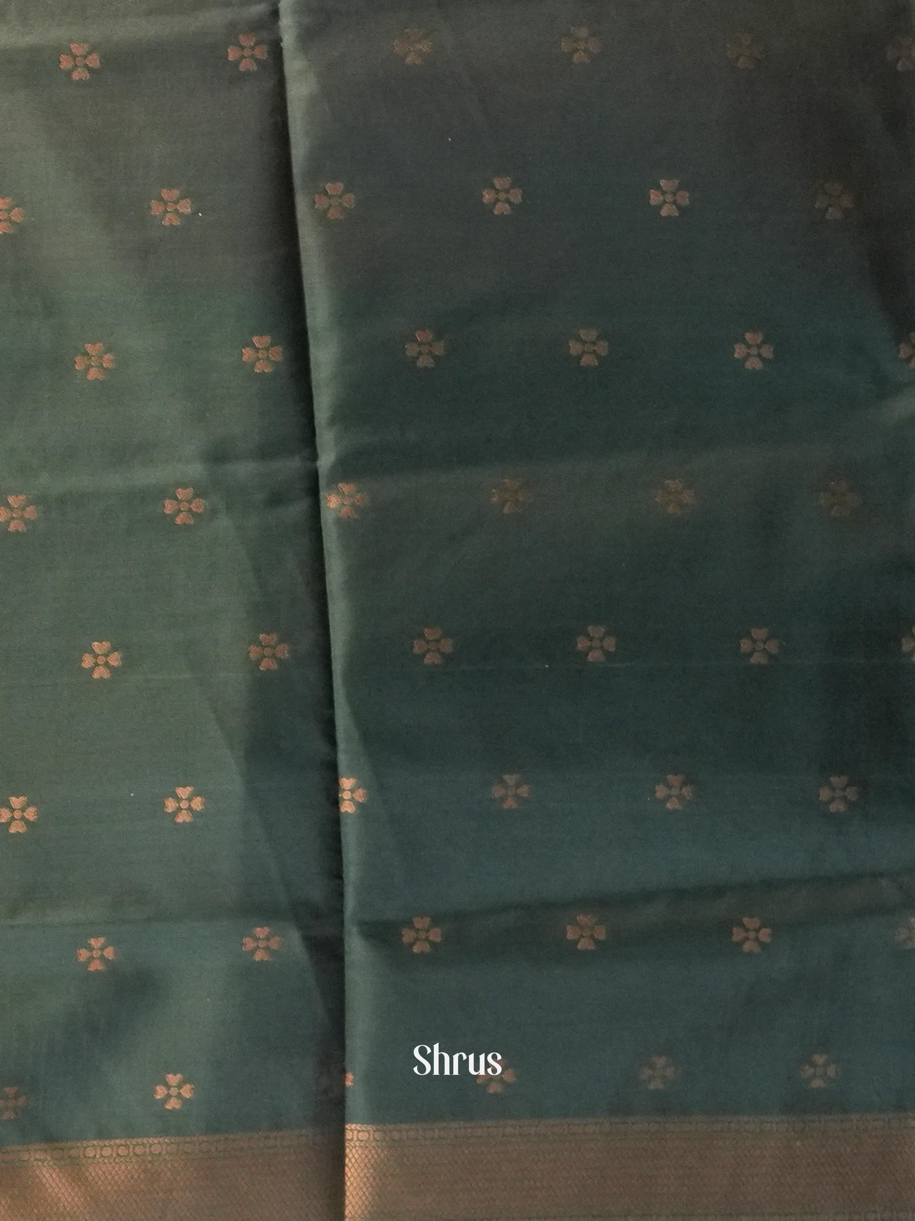 Maroon & Green - Semi Softsilk Saree