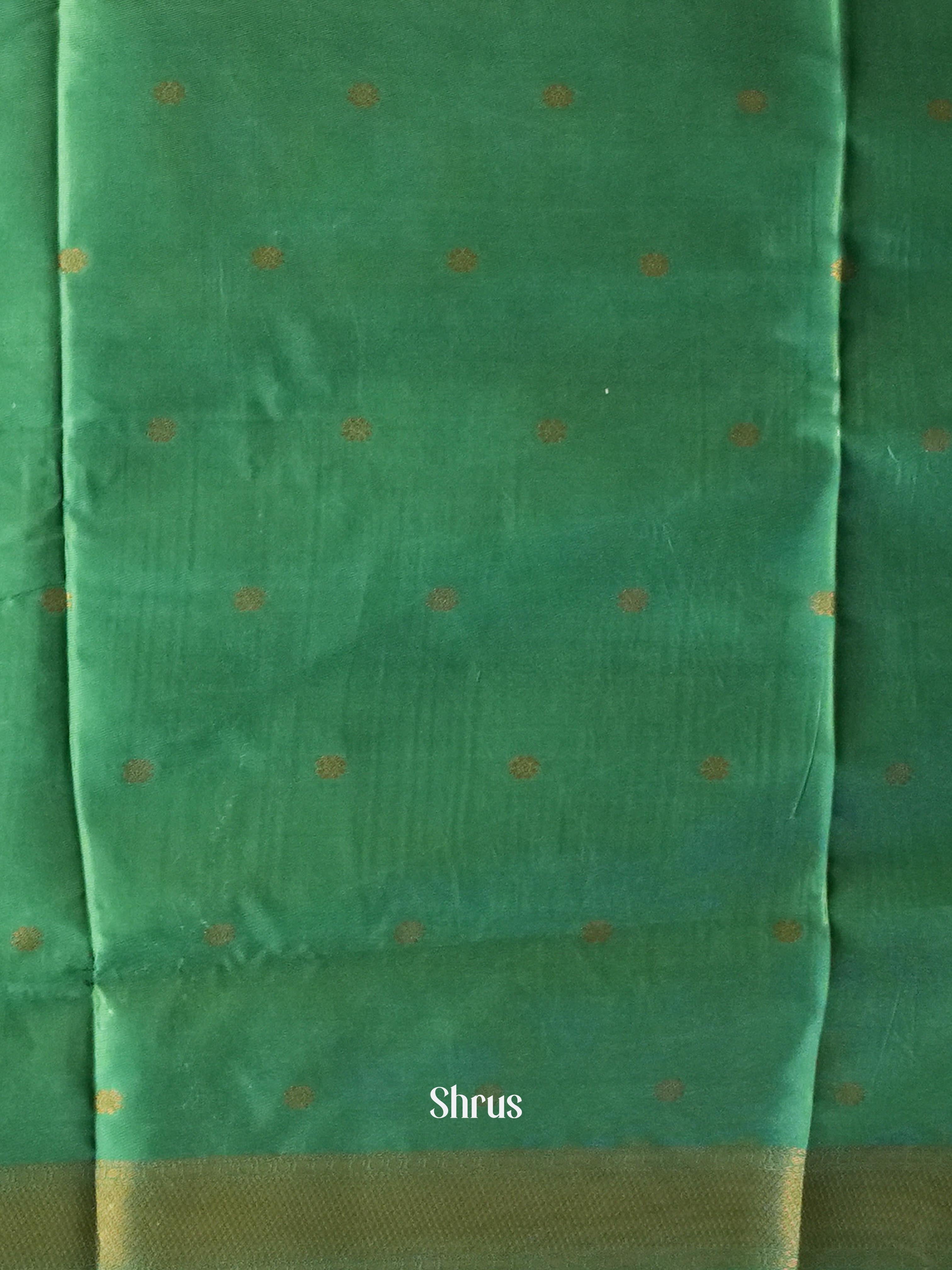 Pastel Green & Green - Semi Softsilk Saree