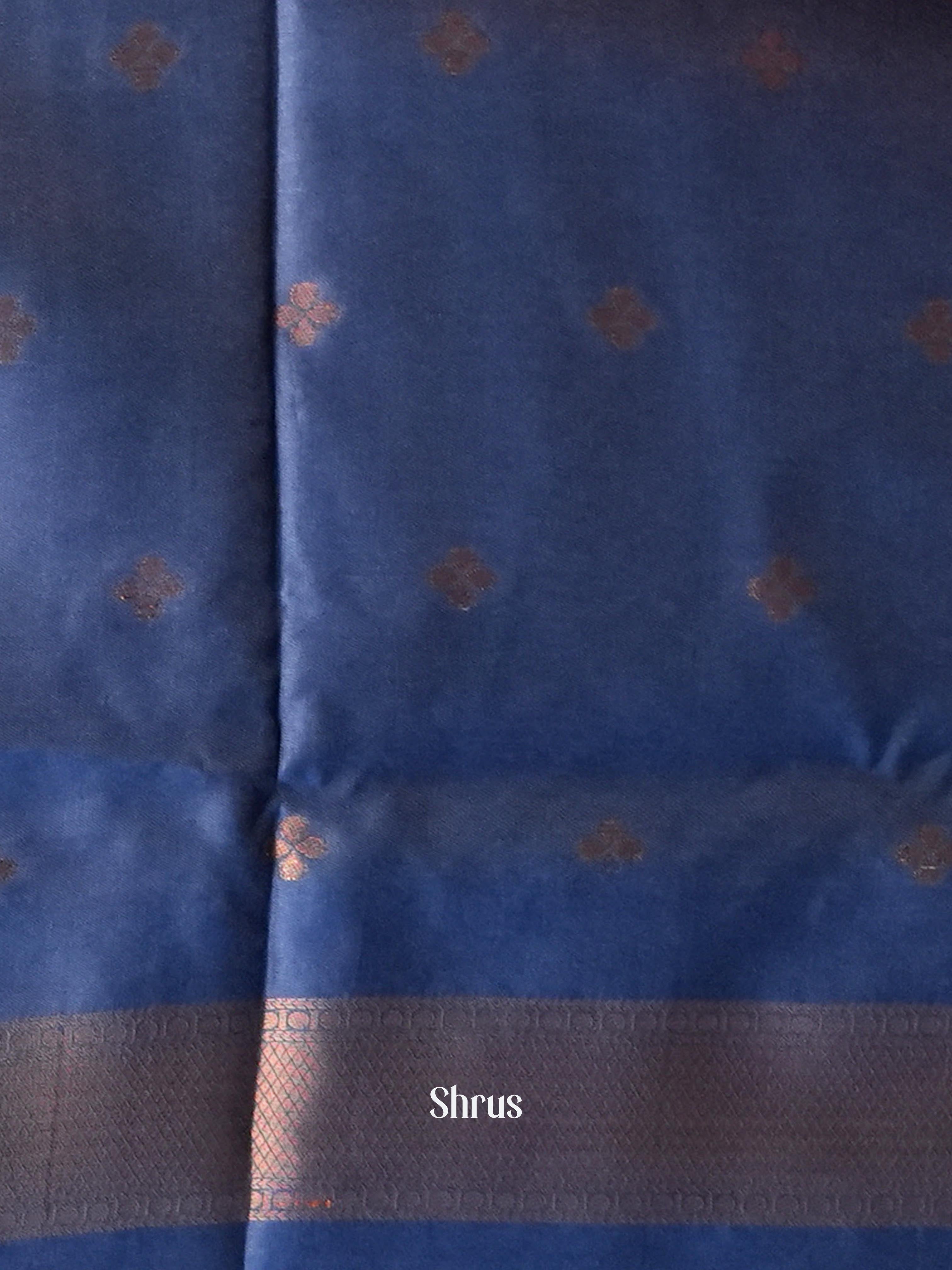 Pink & Blue  - Semi Softsilk Saree