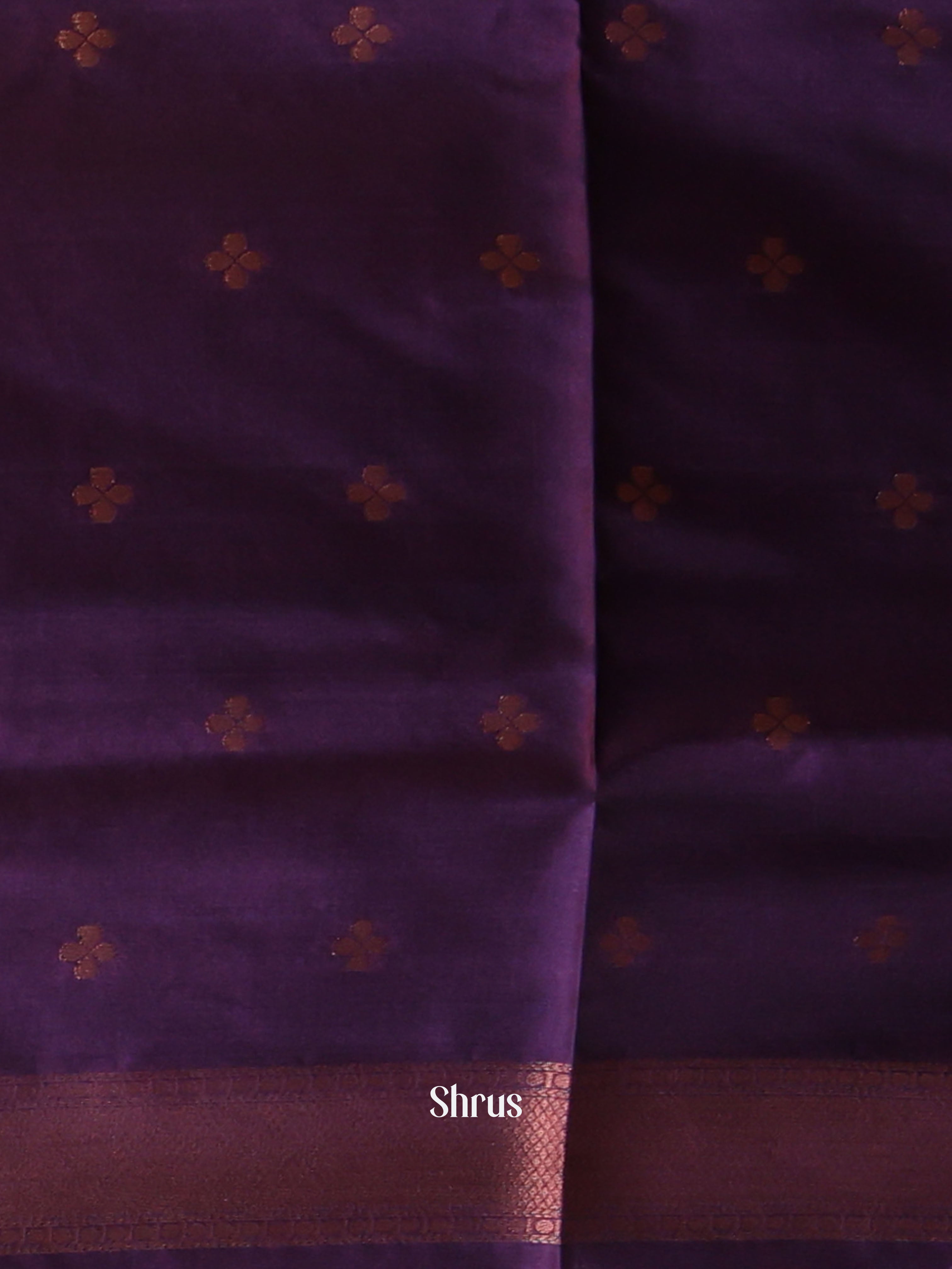 Yellow & Violet - Semi Softsilk Saree