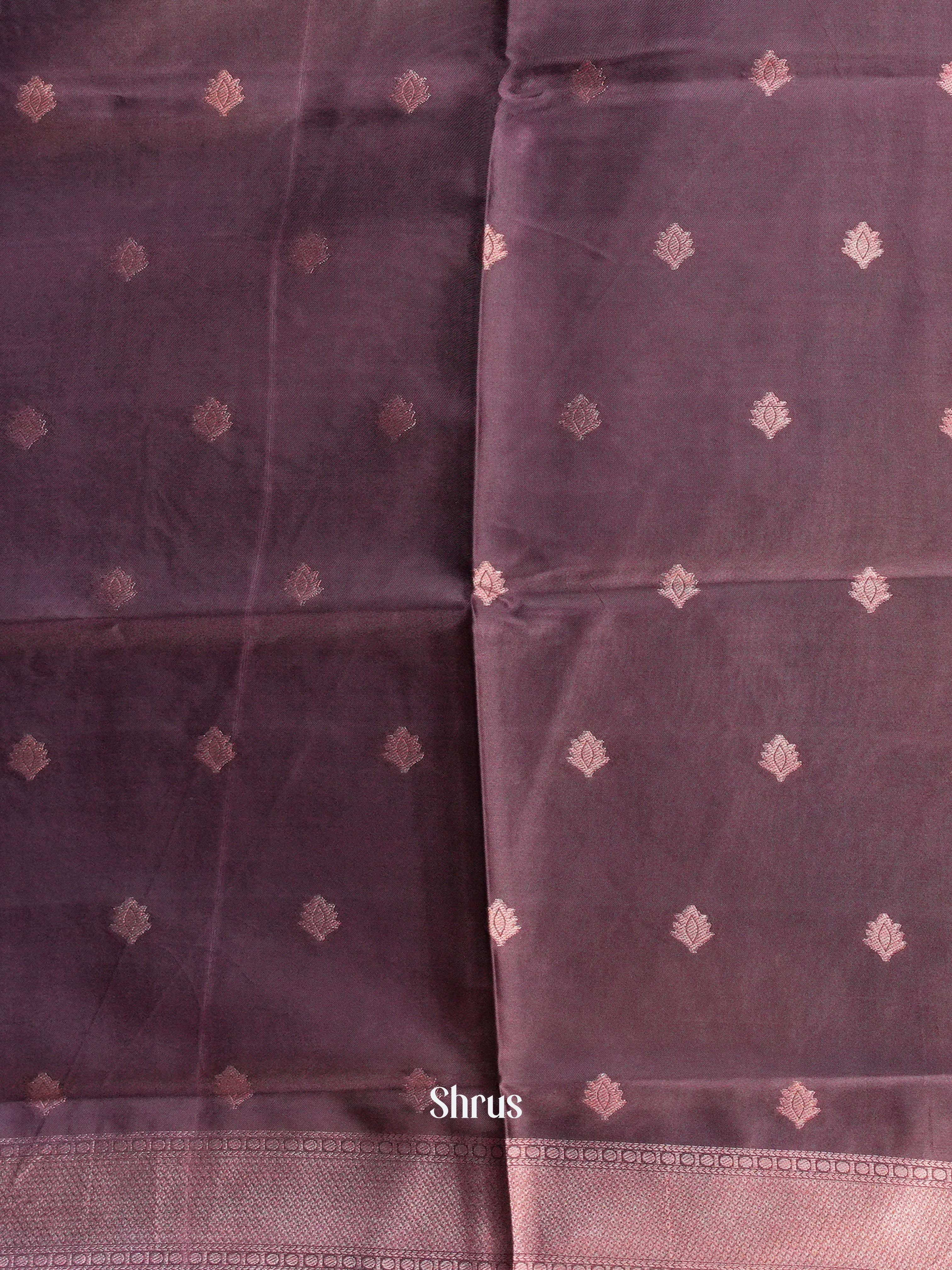 Pink & Brown- Semi Softsilk Saree