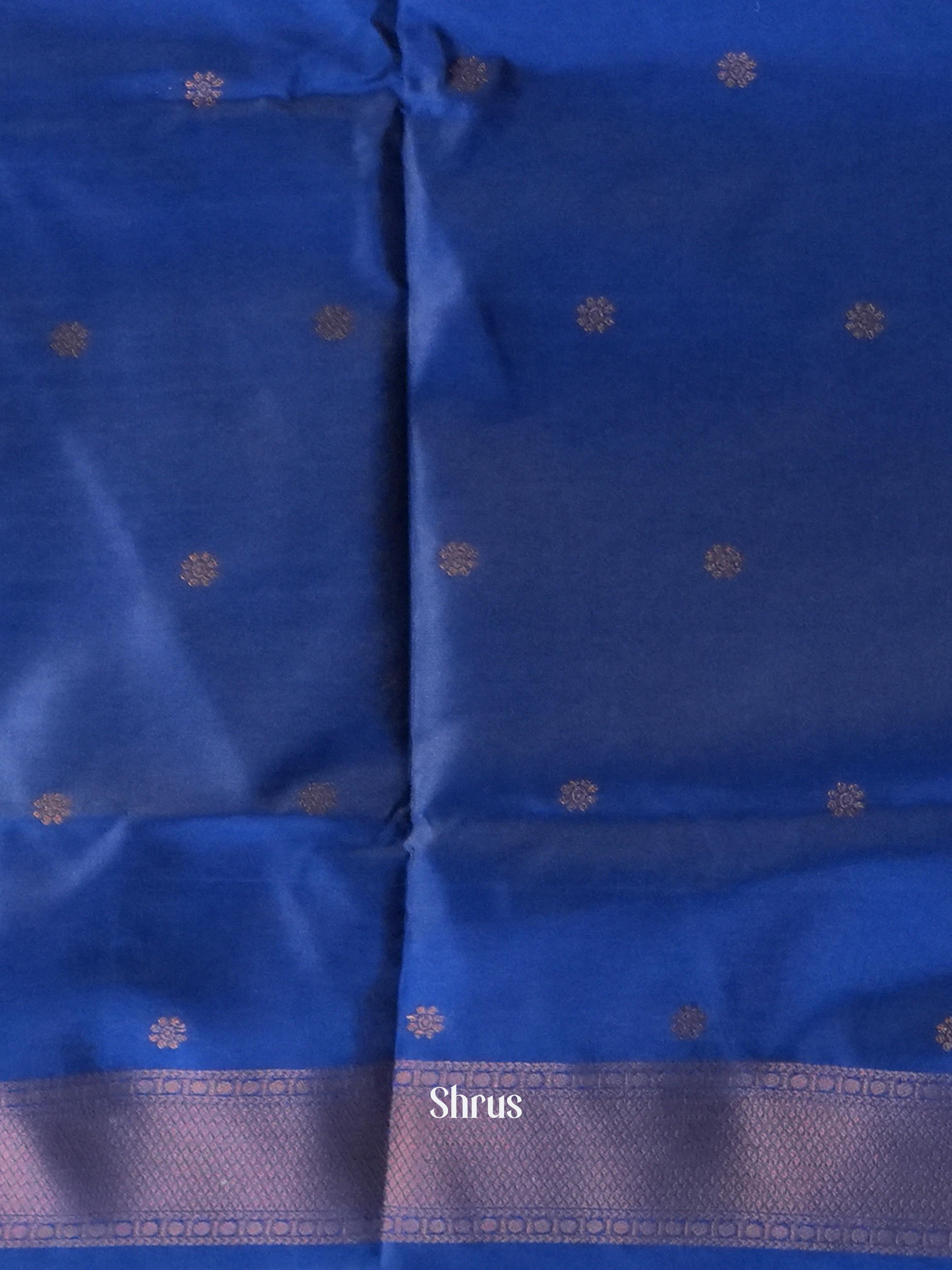 Lite Blue & Blue - Semi Softsilk Saree