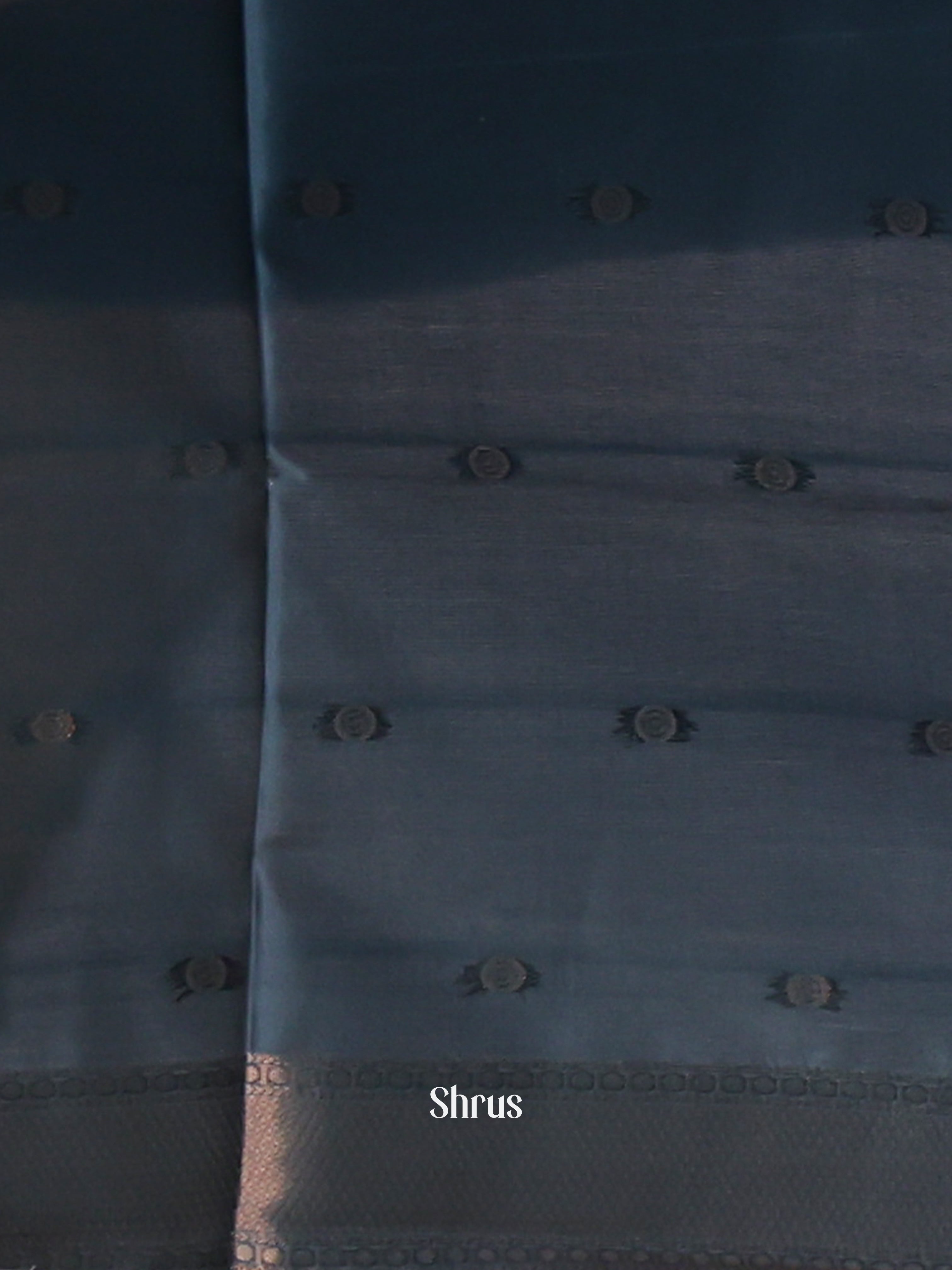 Grey & Blue - Semi Softsilk Saree