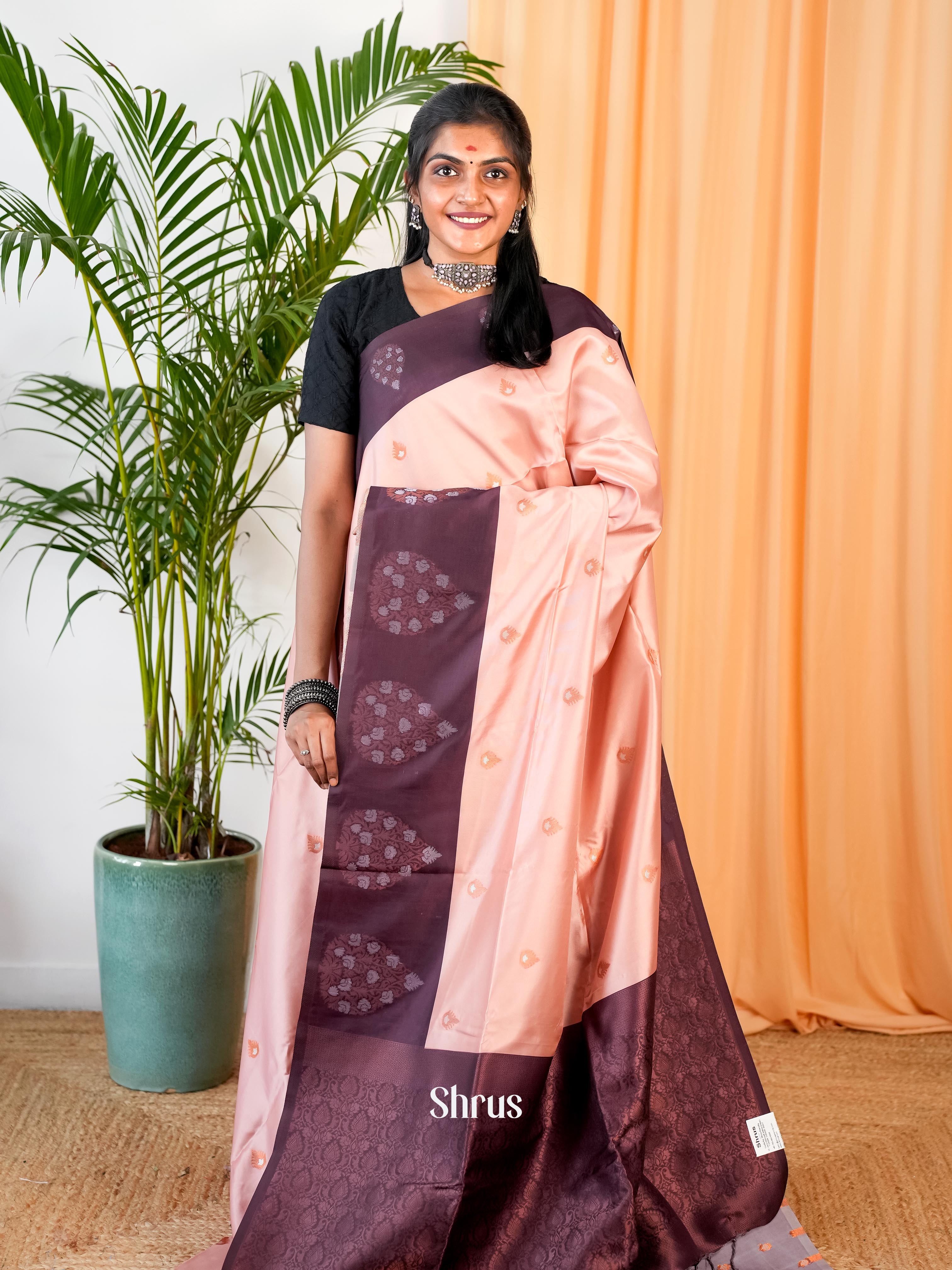 Pink & Purple- Semi Softsilk Saree