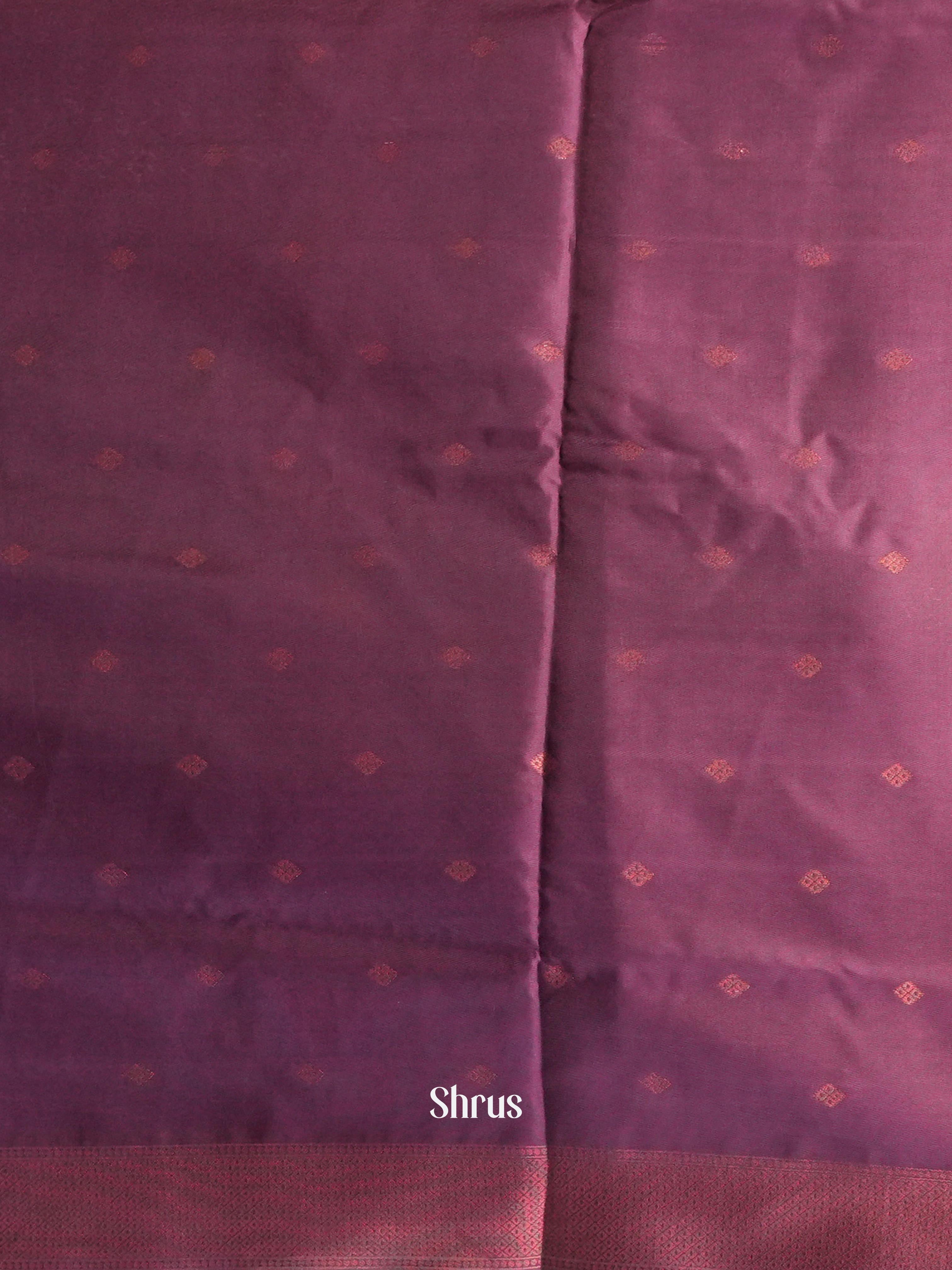 Pastel Green  & Purple  - Semi Softsilk Saree