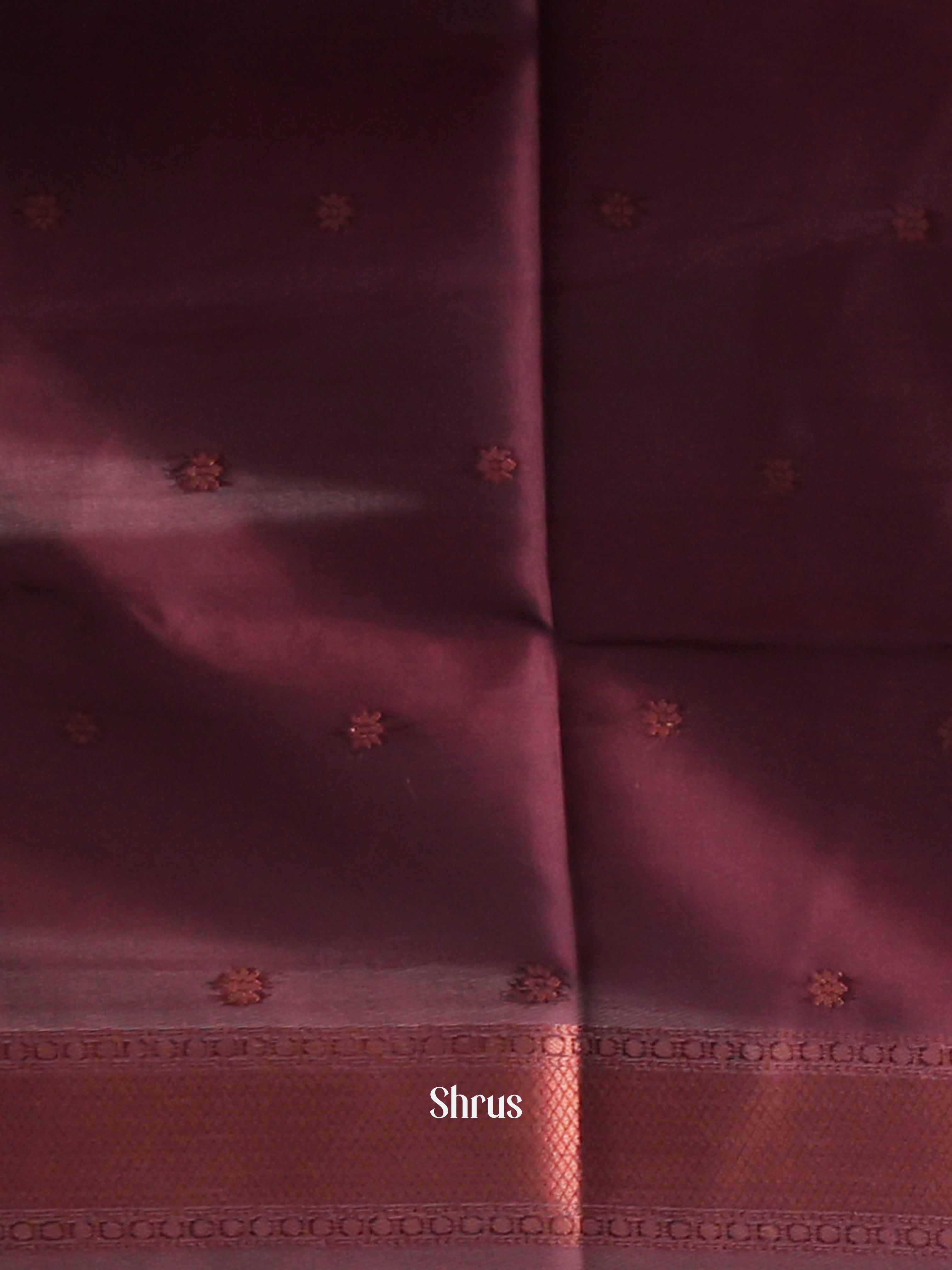 Peachish Pink & Brown  - Semi Softsilk Saree