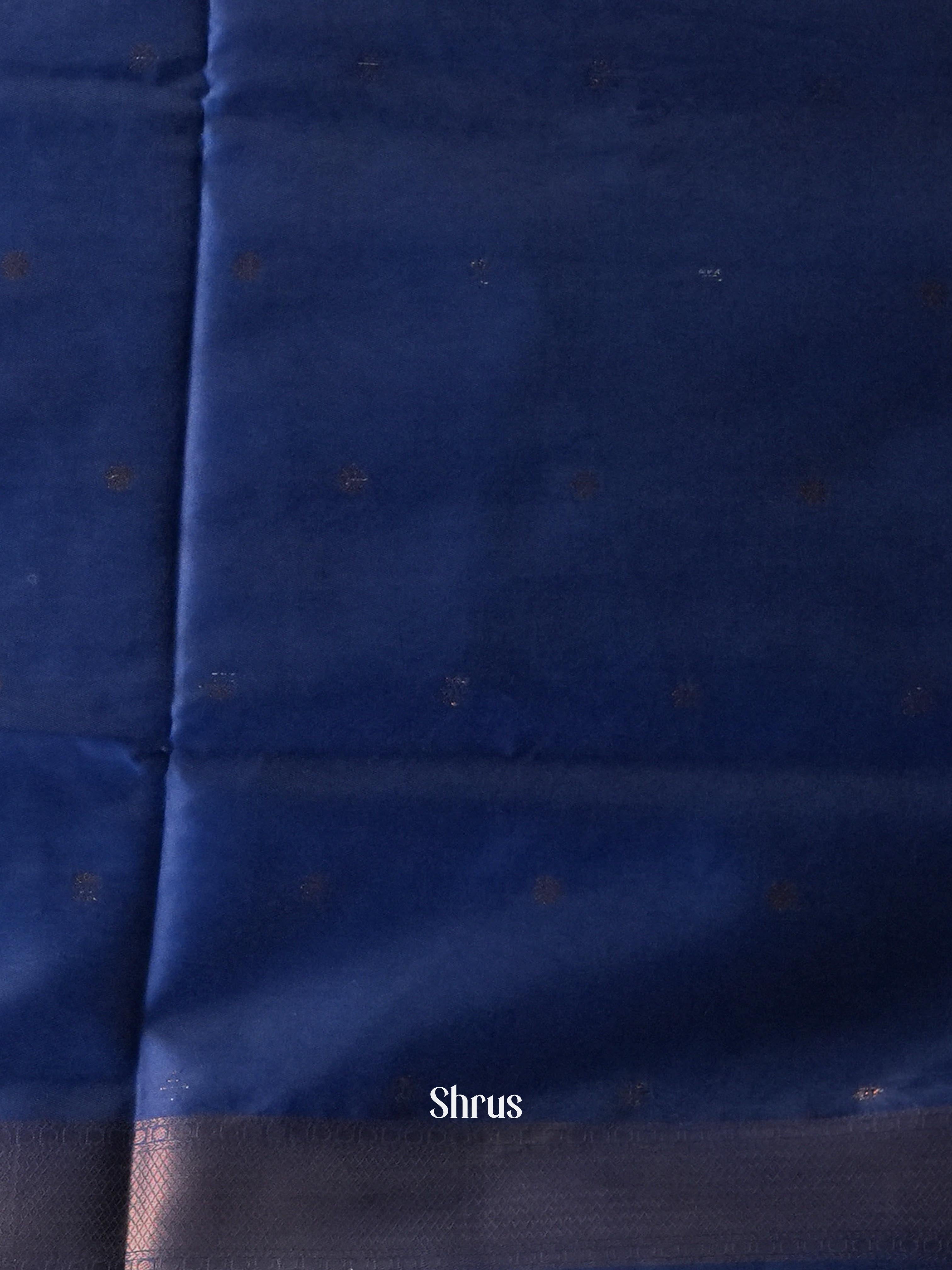 Lite Blue & Blue - Semi Softsilk Saree