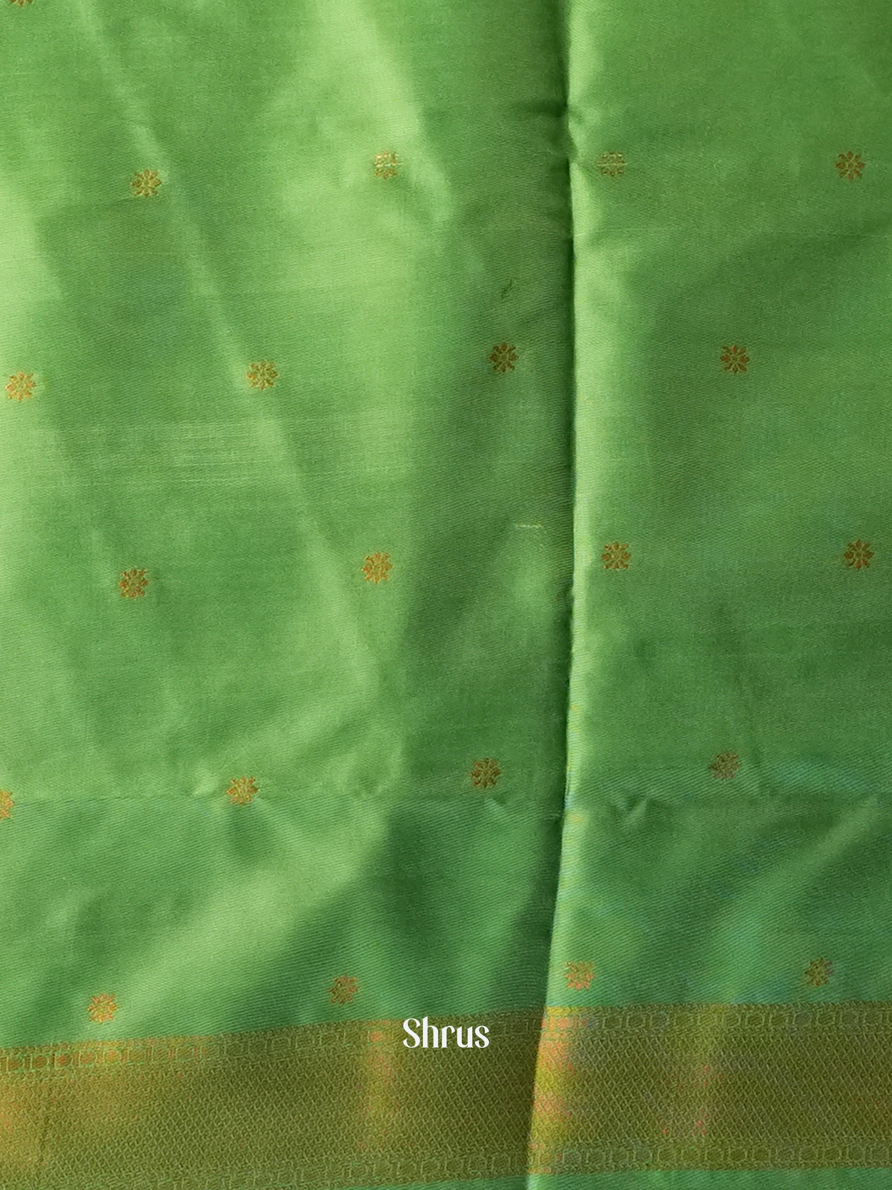 Blue &  Green- Semi Softsilk Saree