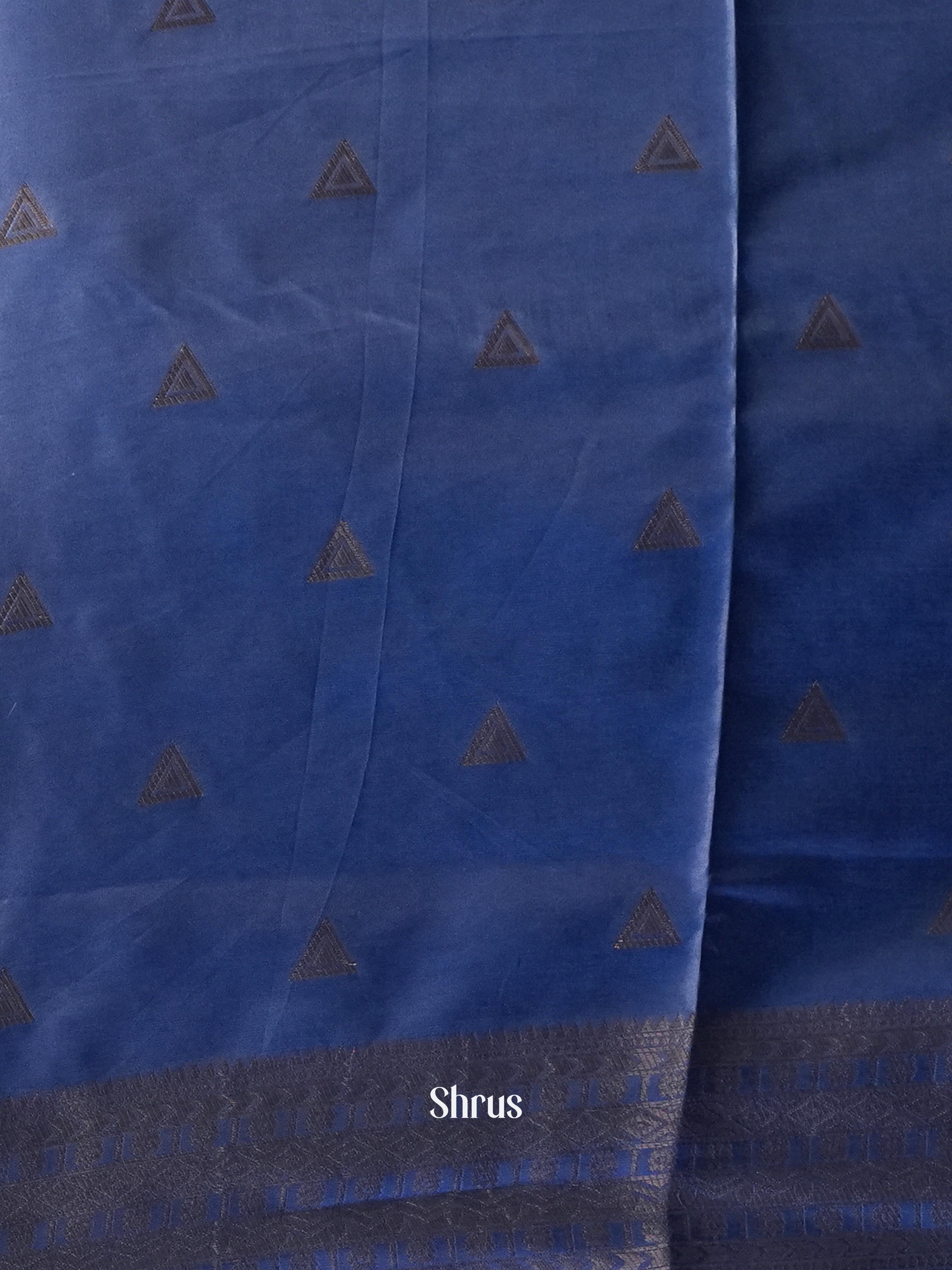 Lite Blue & Blue - Semi Softsilk Saree