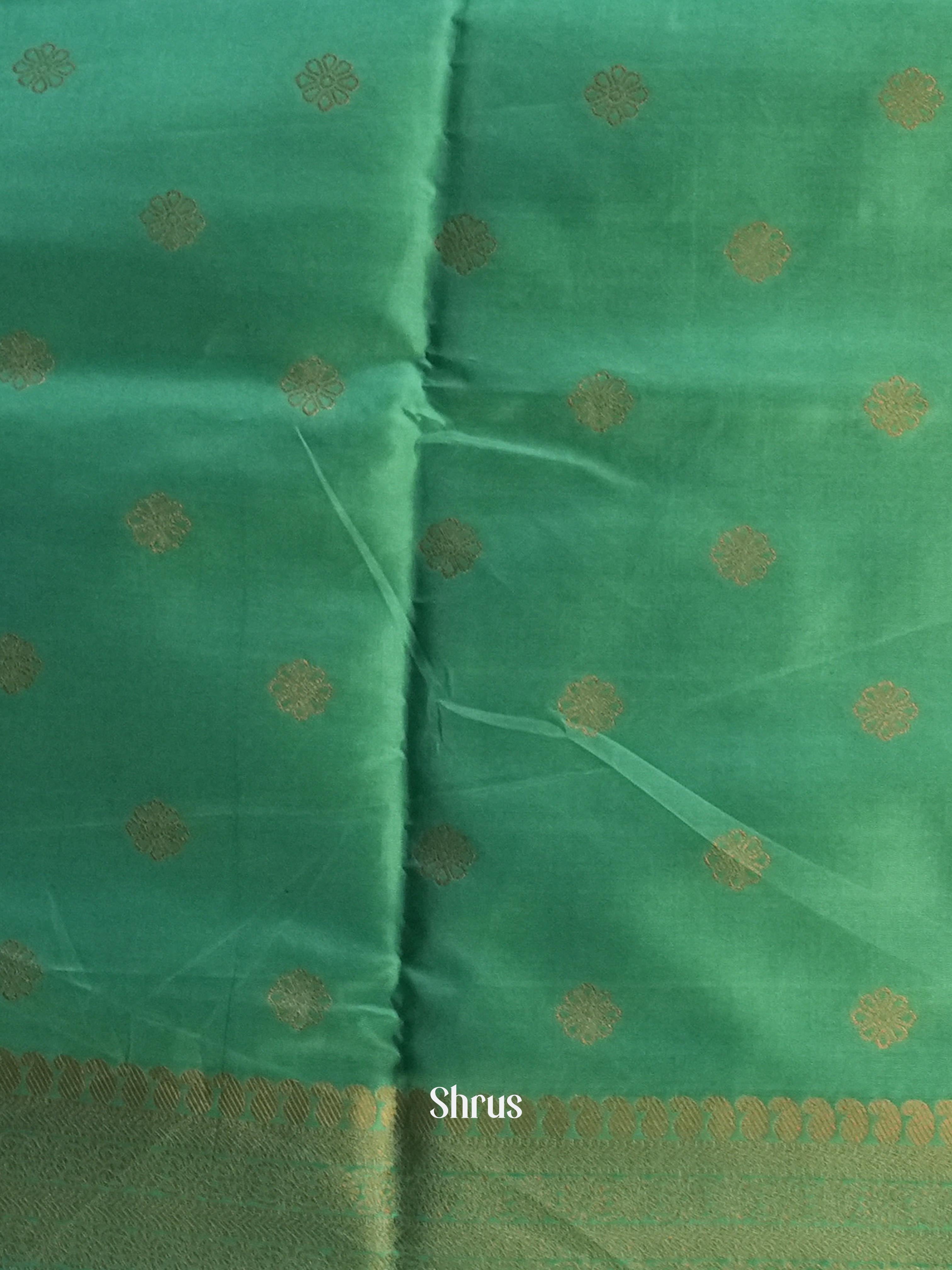 Grey Green  & Green - Semi Softsilk Saree