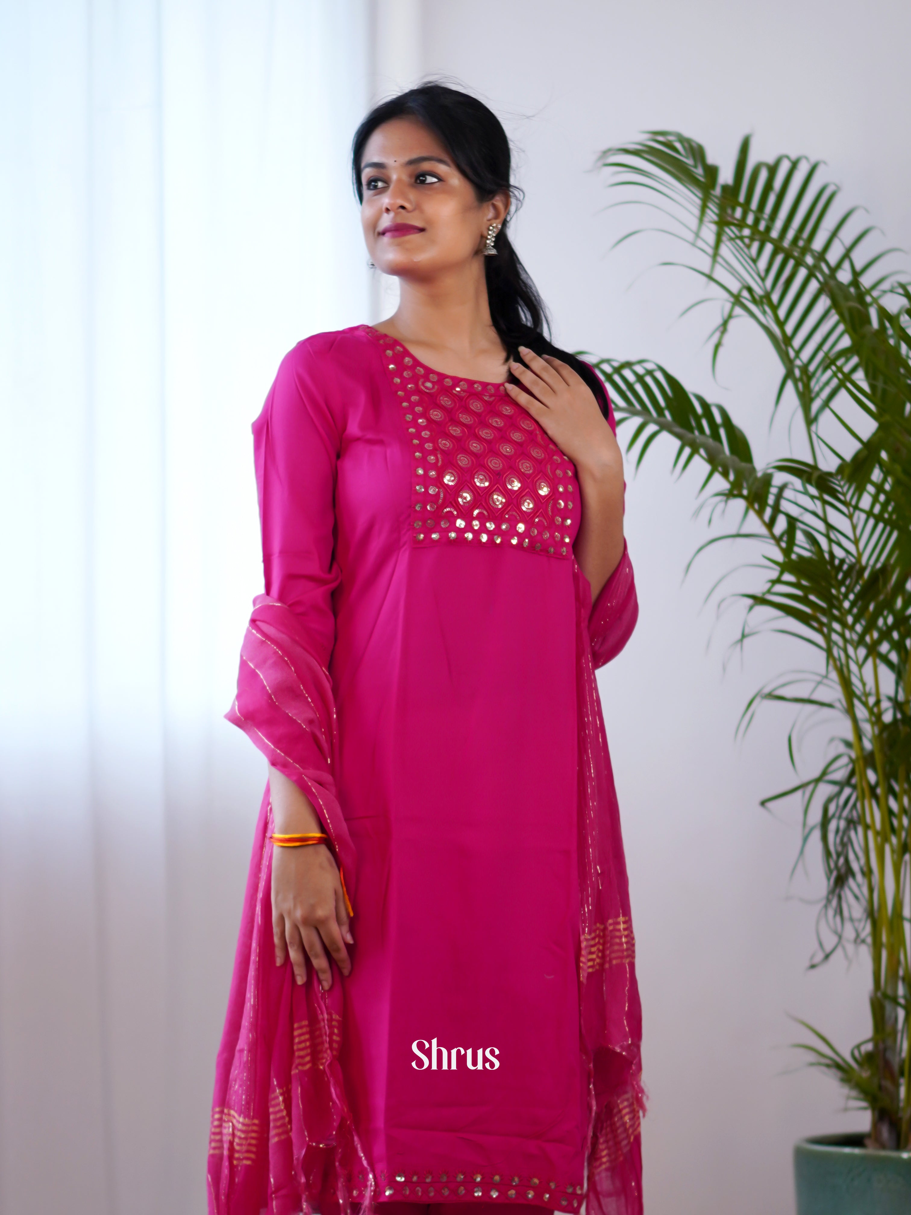 Pink -3pc  Readymade Suits