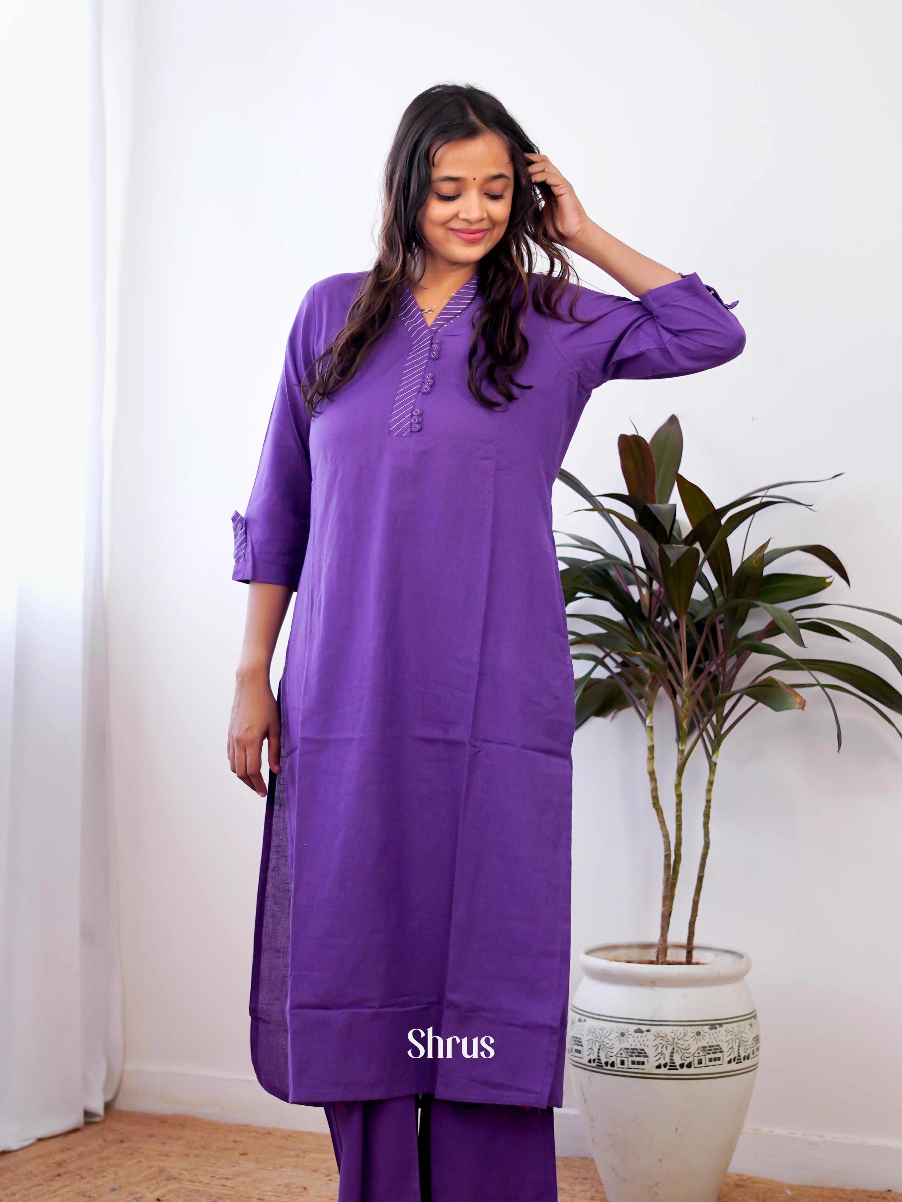 Purple - 2pc Readymade Suits