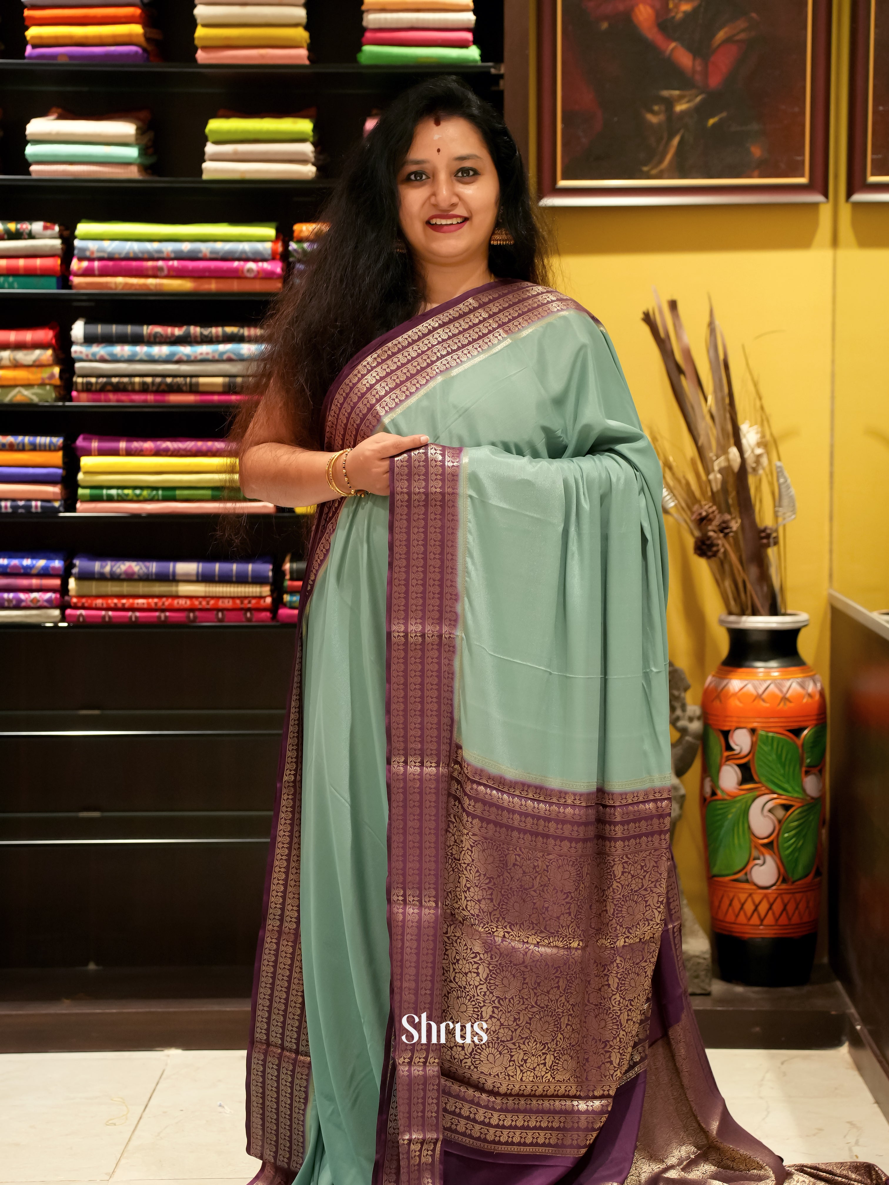 CIS11118 - Mysoresilk-halfpure Saree