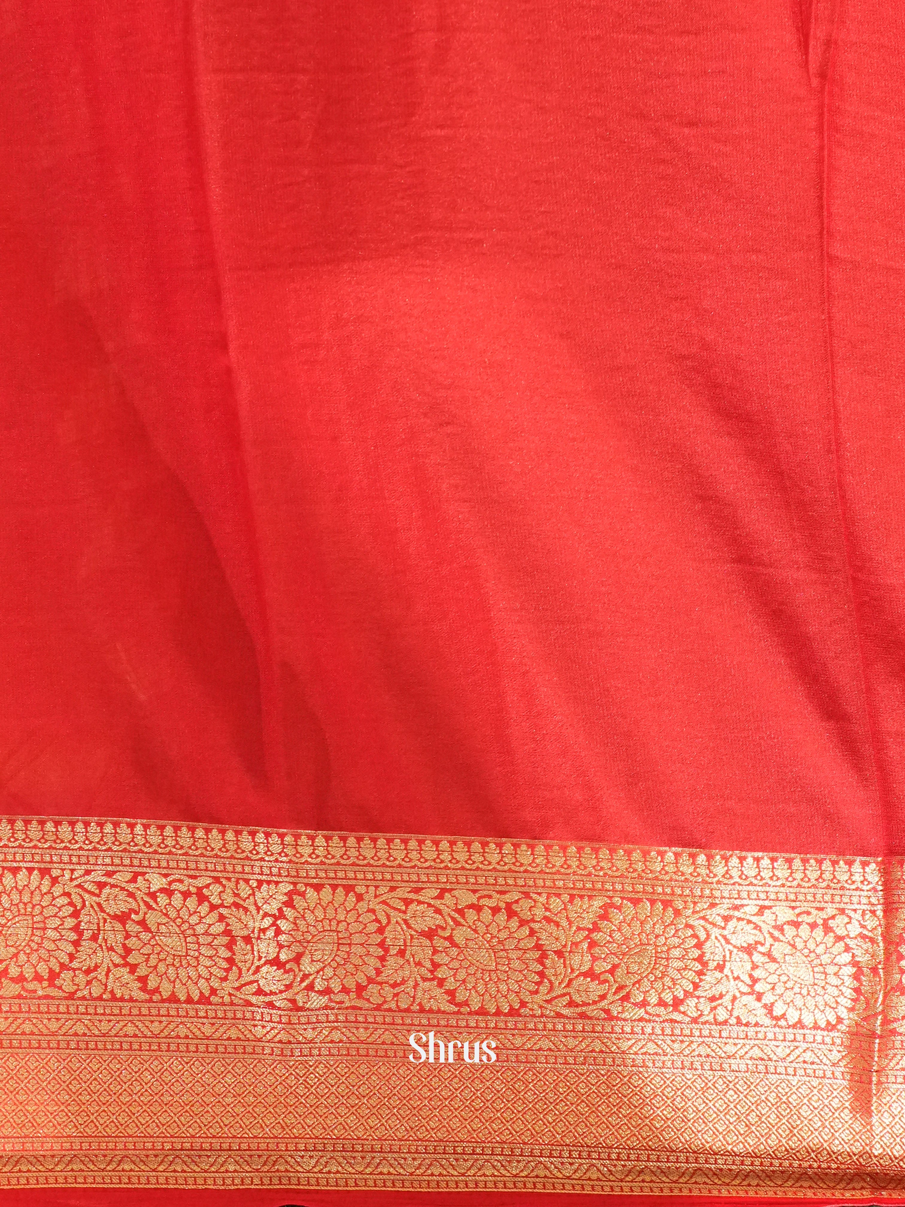 Red - Mysoresilk-halfpure Saree